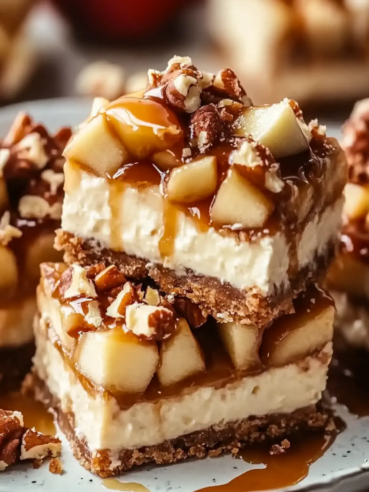 Decadent Caramel Apple Cheesecake Bars to Delight Your Tastebuds 3 Caramel Apple Cheesecake Bars