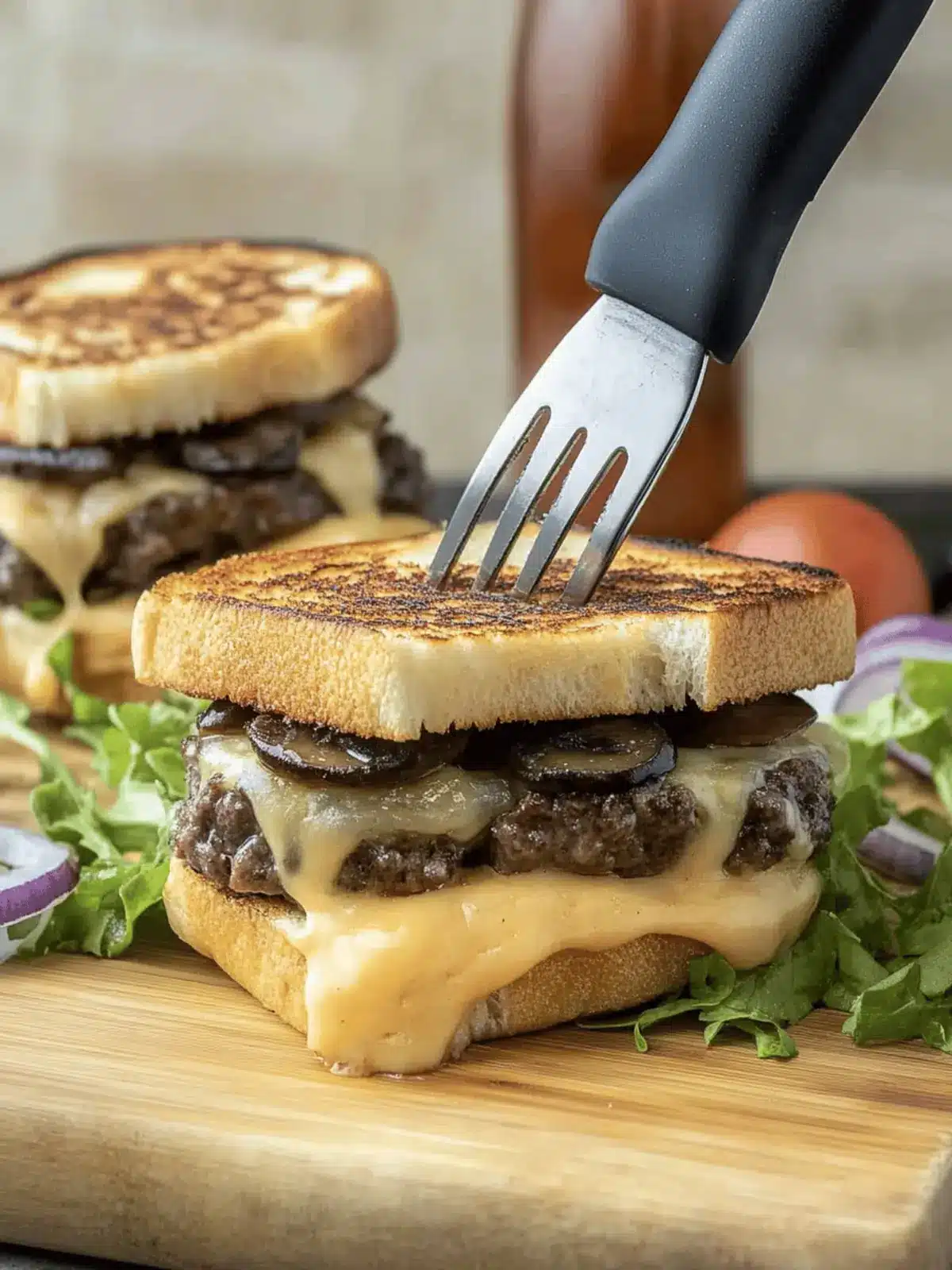 Grilled Cheese Beef and Mushroom Juicy Lucy Burgers You ll Love 2 Grilled Cheese Beef and Mushroom Juicy Lucy