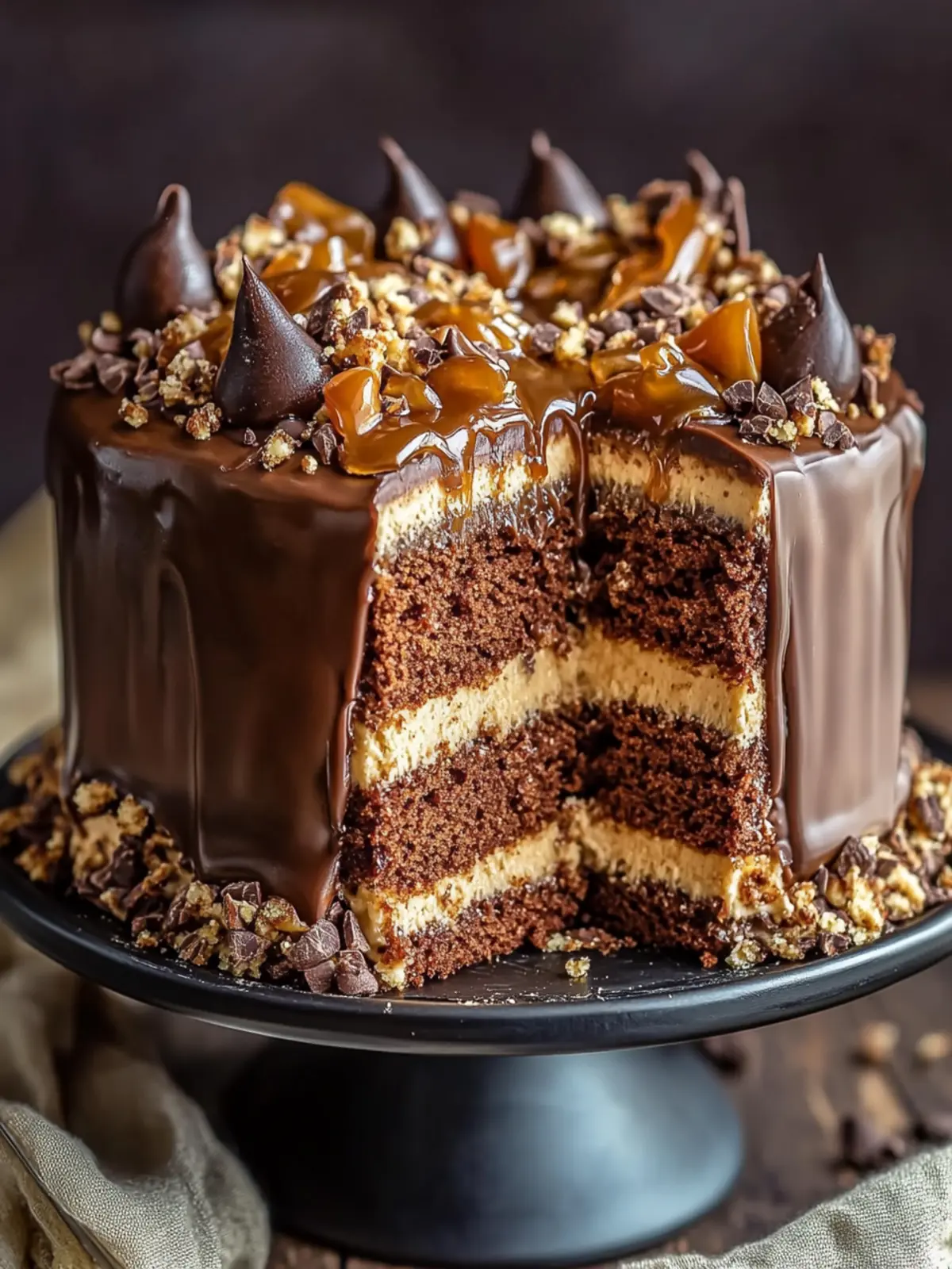 Irresistible Chocolate Caramel Toffee Crunch Cake Recipe 4 Chocolate Caramel Toffee Crunch Cake