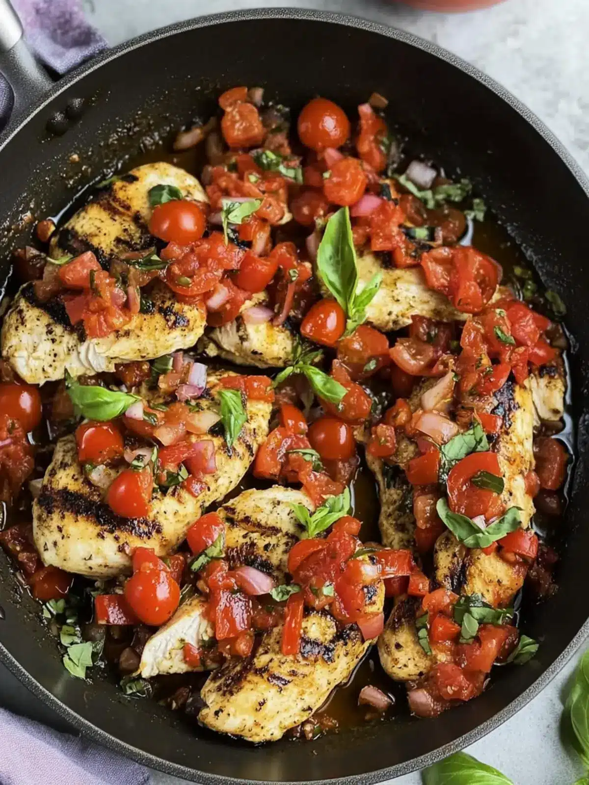 Bruschetta Chicken Skillet: A Quick and Nutritious Delight 4 Bruschetta Chicken Skillet
