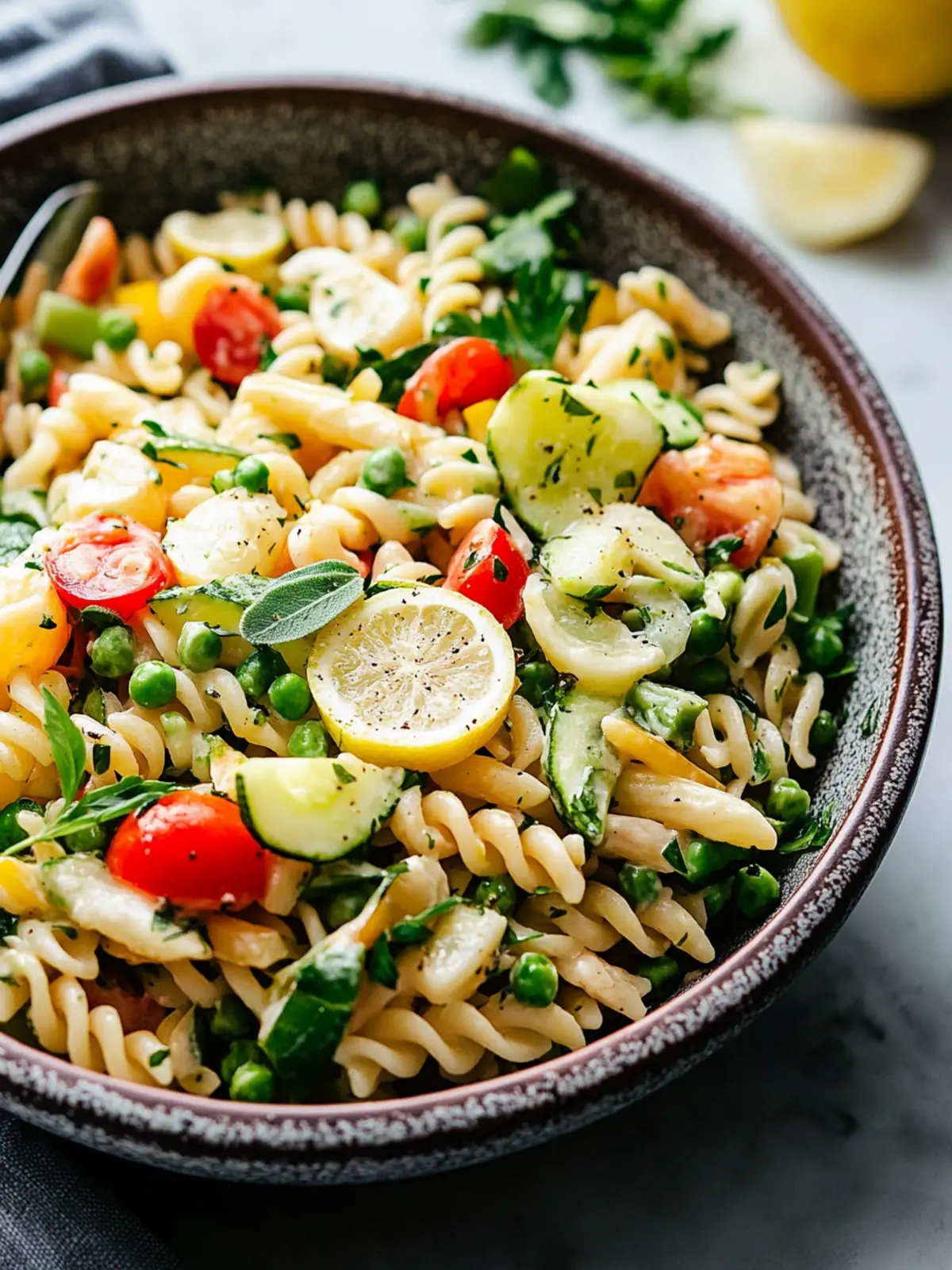 Lemony Spring Pasta Salad with Vegetables & Herbs Made Easy 4 Lemony Spring Pasta Salad with Vegetables & Herbs
