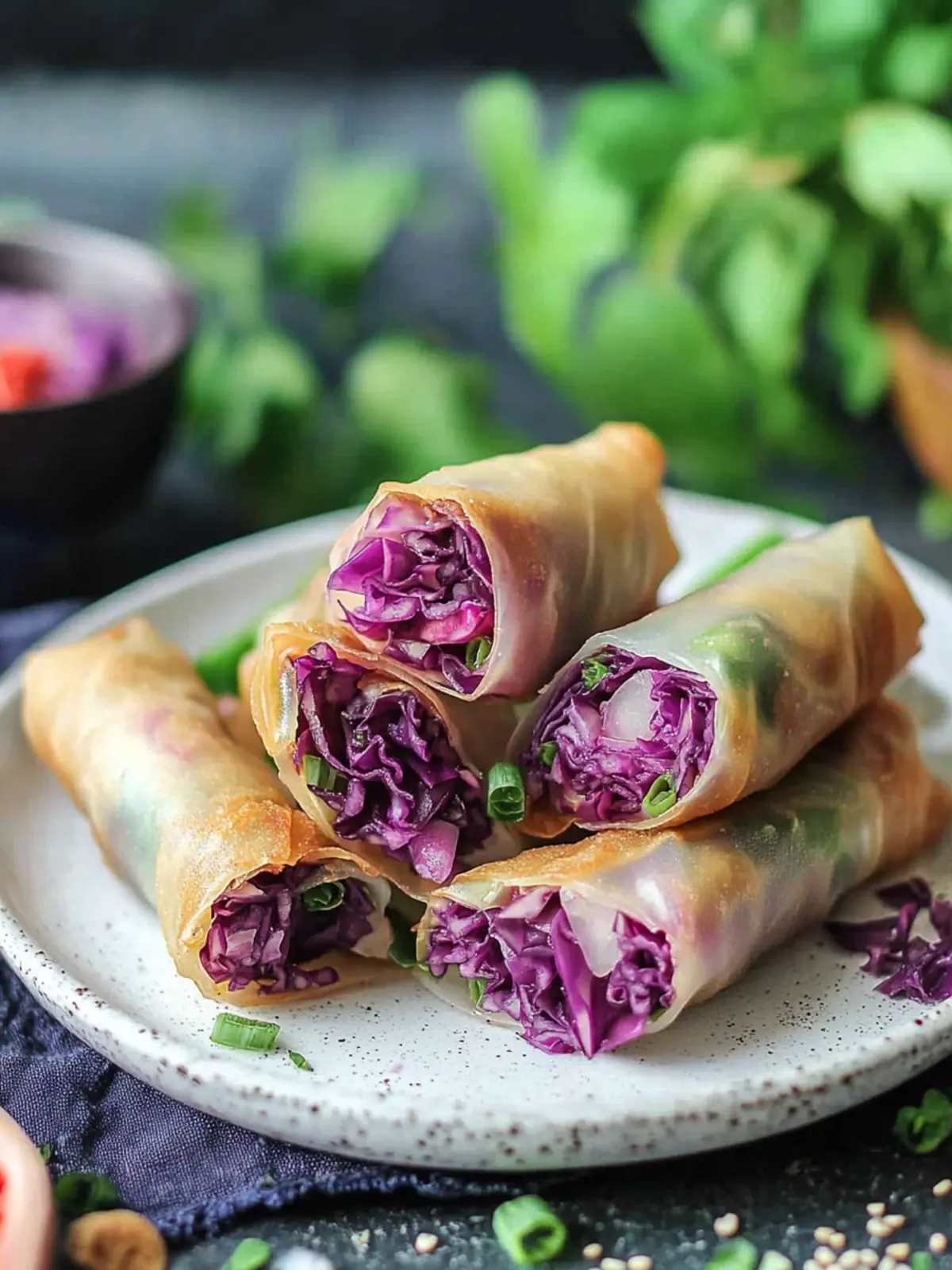 Crispy Red Cabbage and Radish Spring Rolls You ll Love 2 Red Cabbage and Radish Spring Rolls