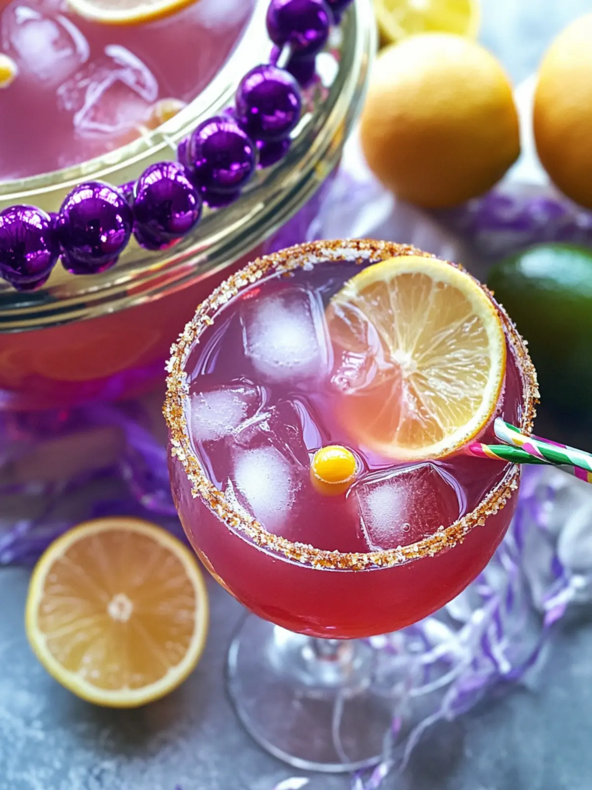 Tropical Party Mardi Gras Punch with Dark Rum Delight 3 Party Mardi Gras Punch with Dark Rum