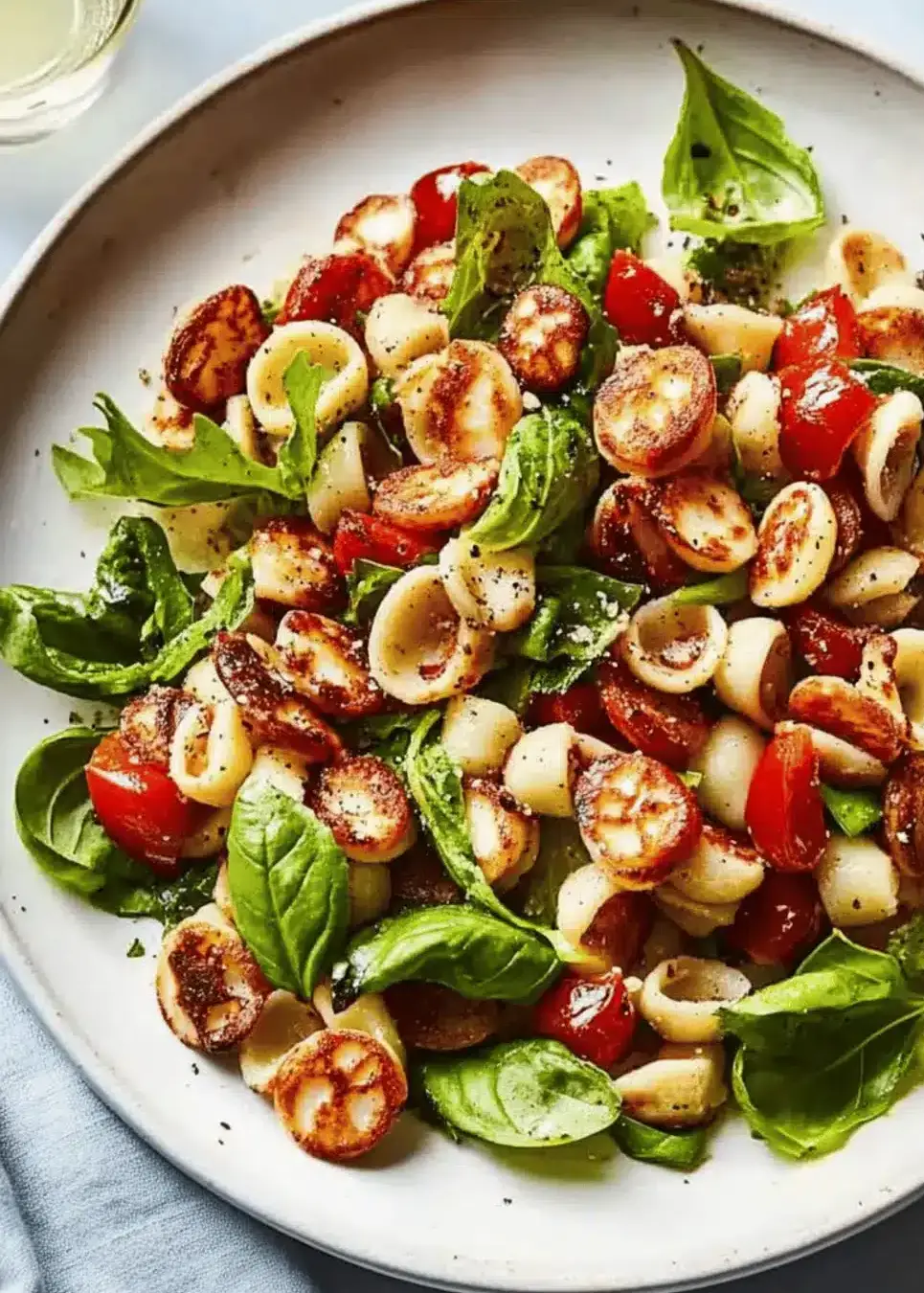 Orecchiette Salad with Halloumi Croutons: A Flavor Burst! 4 Orecchiette Salad With Halloumi Croutons