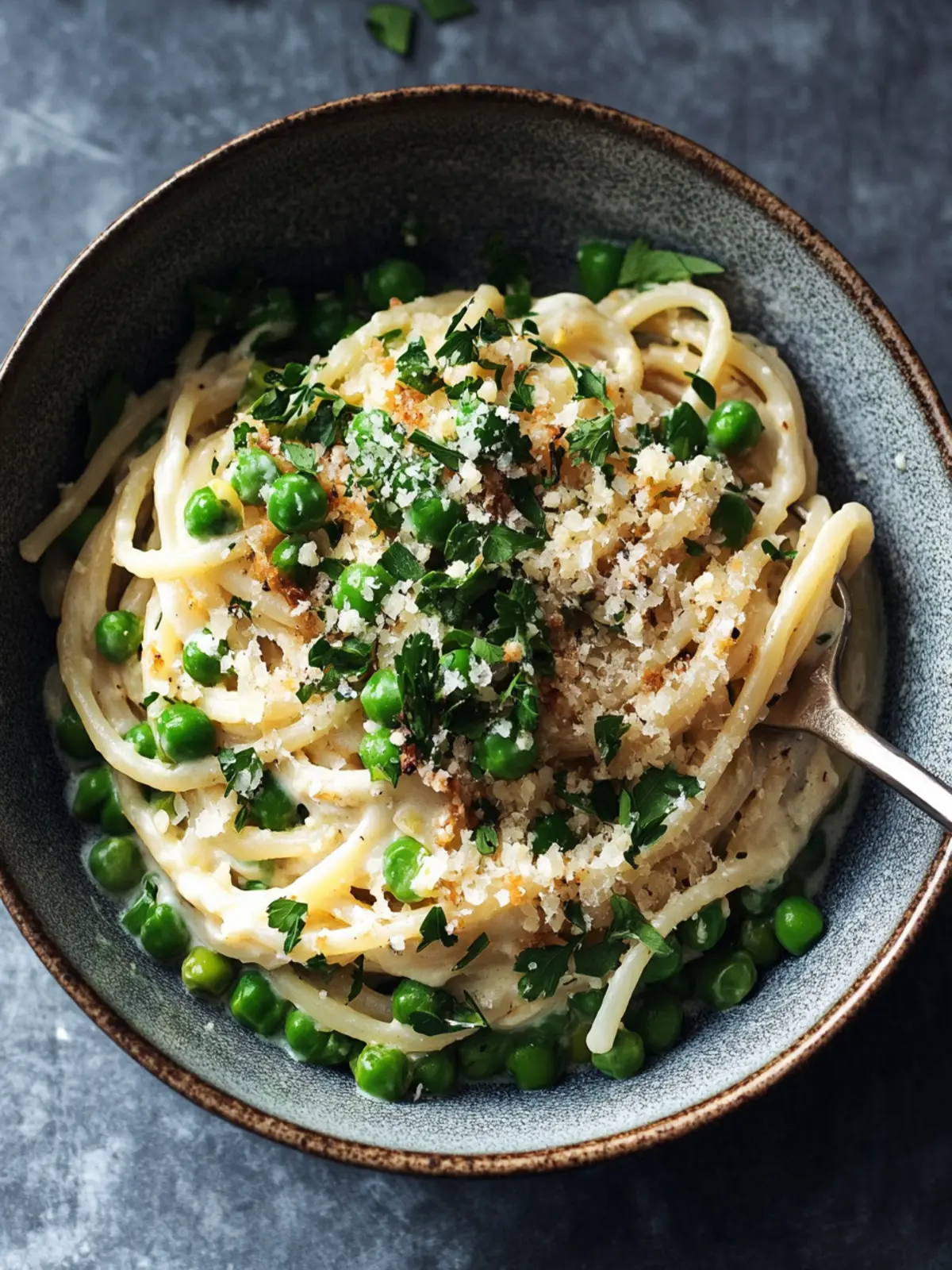 Garlic Cream Bucatini with Peas and Asparagus: Spring's Best Dish 2 Garlic Cream Bucatini with Peas and Asparagus