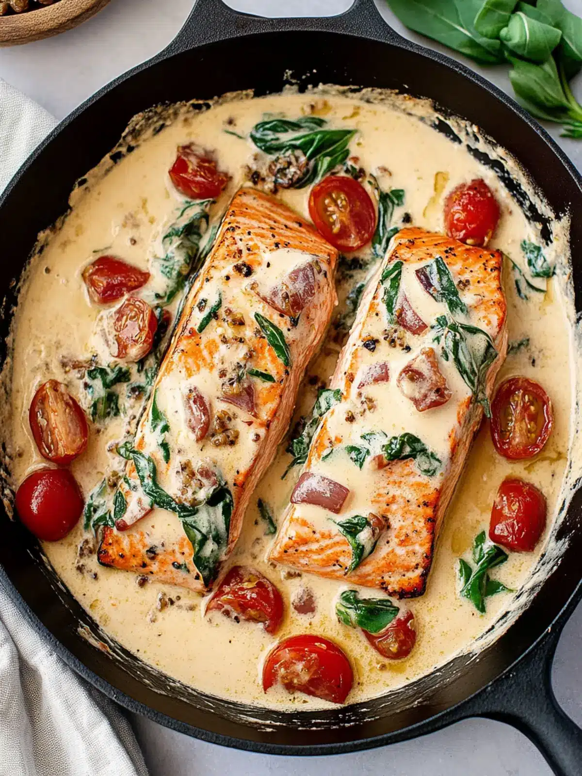 Delicious Creamy Tuscan Salmon Ready in Just 30 Minutes! 4 Creamy Tuscan Salmon