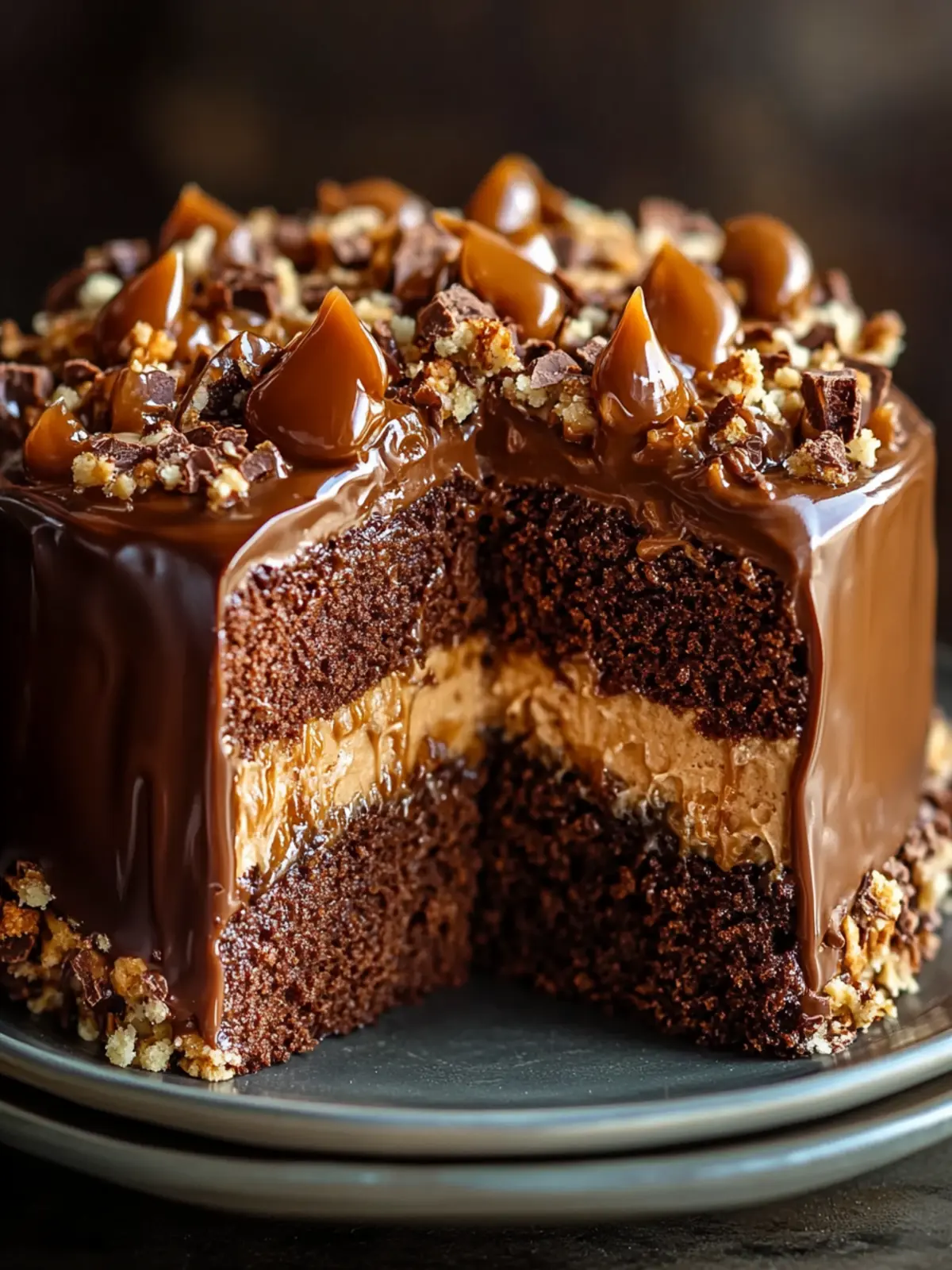 Irresistible Chocolate Caramel Toffee Crunch Cake Recipe 2 Chocolate Caramel Toffee Crunch Cake