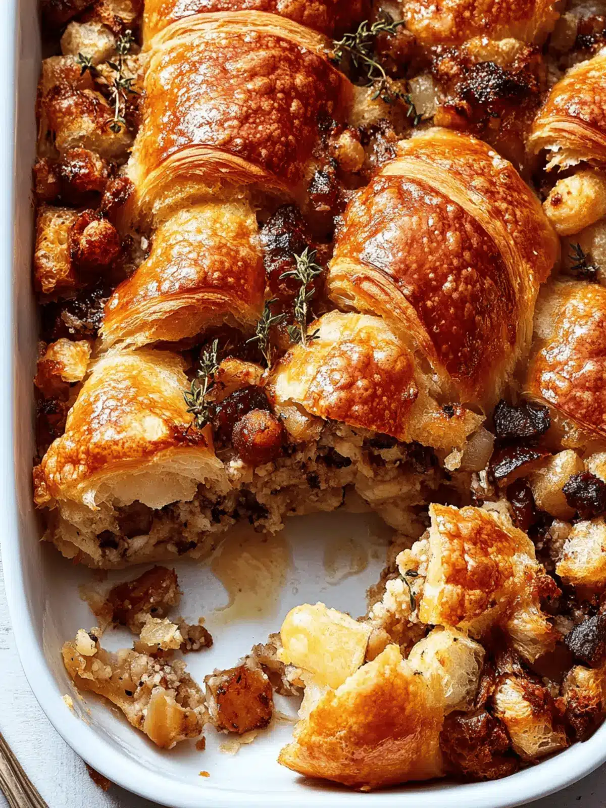 Savory Croissant Stuffing with Apples for a Festive Twist 2 Croissant Stuffing