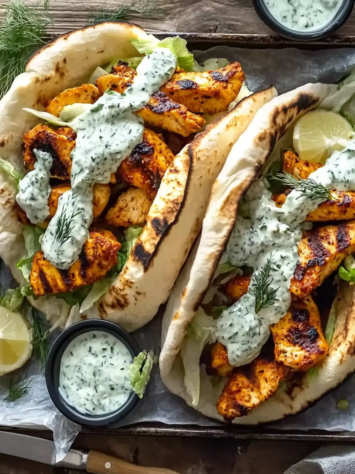 Delicious Sheet Pan Chicken Pitas with Herby Ranch Bliss 2 Sheet Pan Chicken Pitas with Herby Ranch