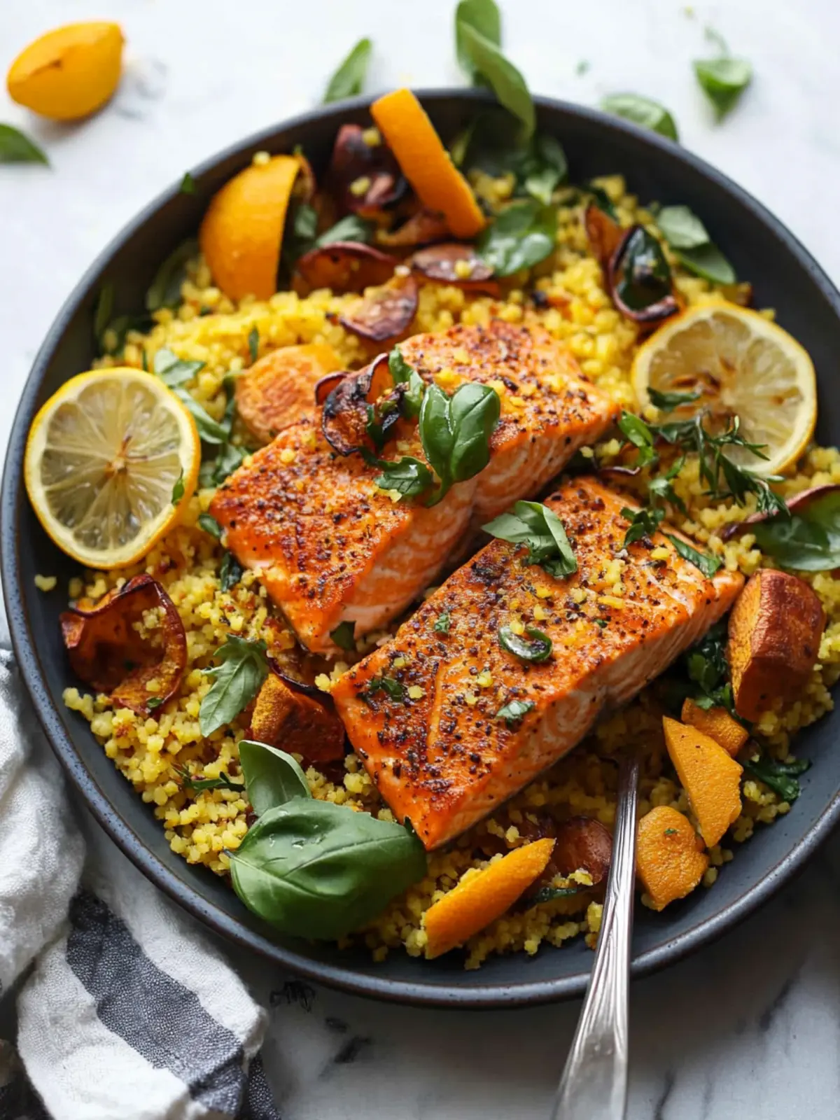 Flavor-Packed Turmeric Salmon and Couscous in 30 Minutes 3 Turmeric Salmon And Couscous