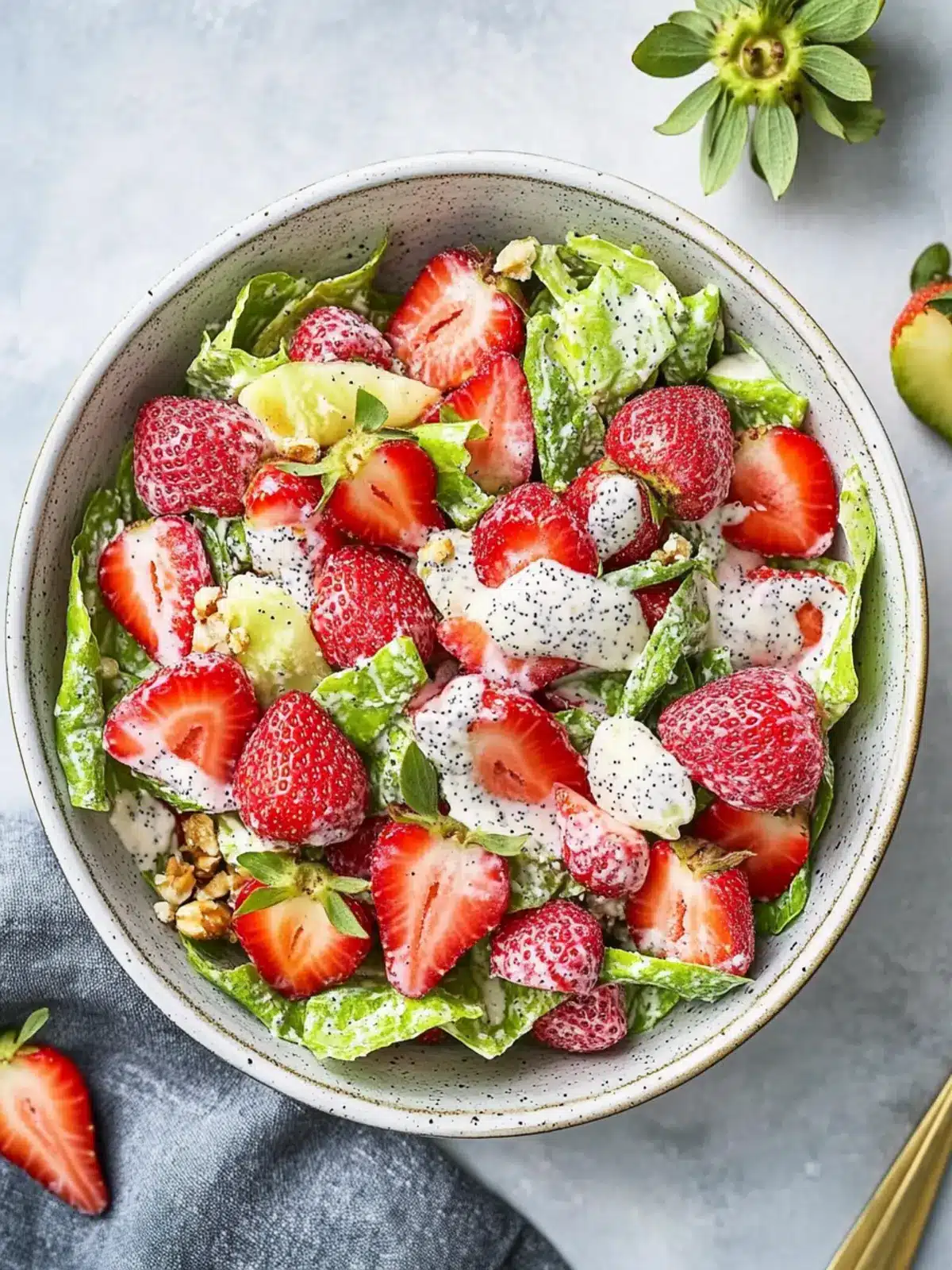 Strawberry Poppy Seed Salad with Sweet Almond Crunch 3 Strawberry Poppy Seed Salad
