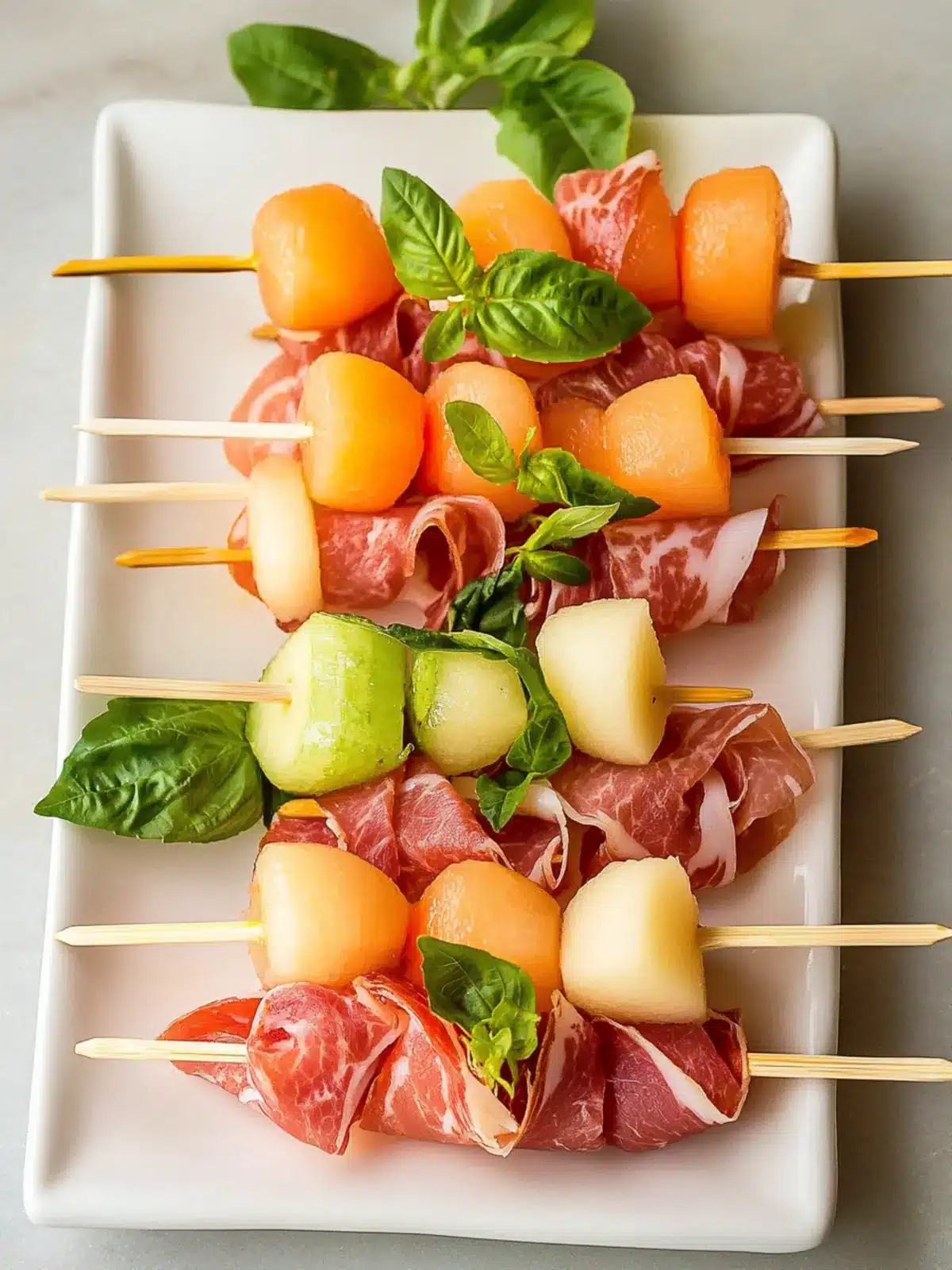 Prosciutto and Melon Skewers: Easy, Colorful Appetizers to Impress 3 Prosciutto and Melon Skewers