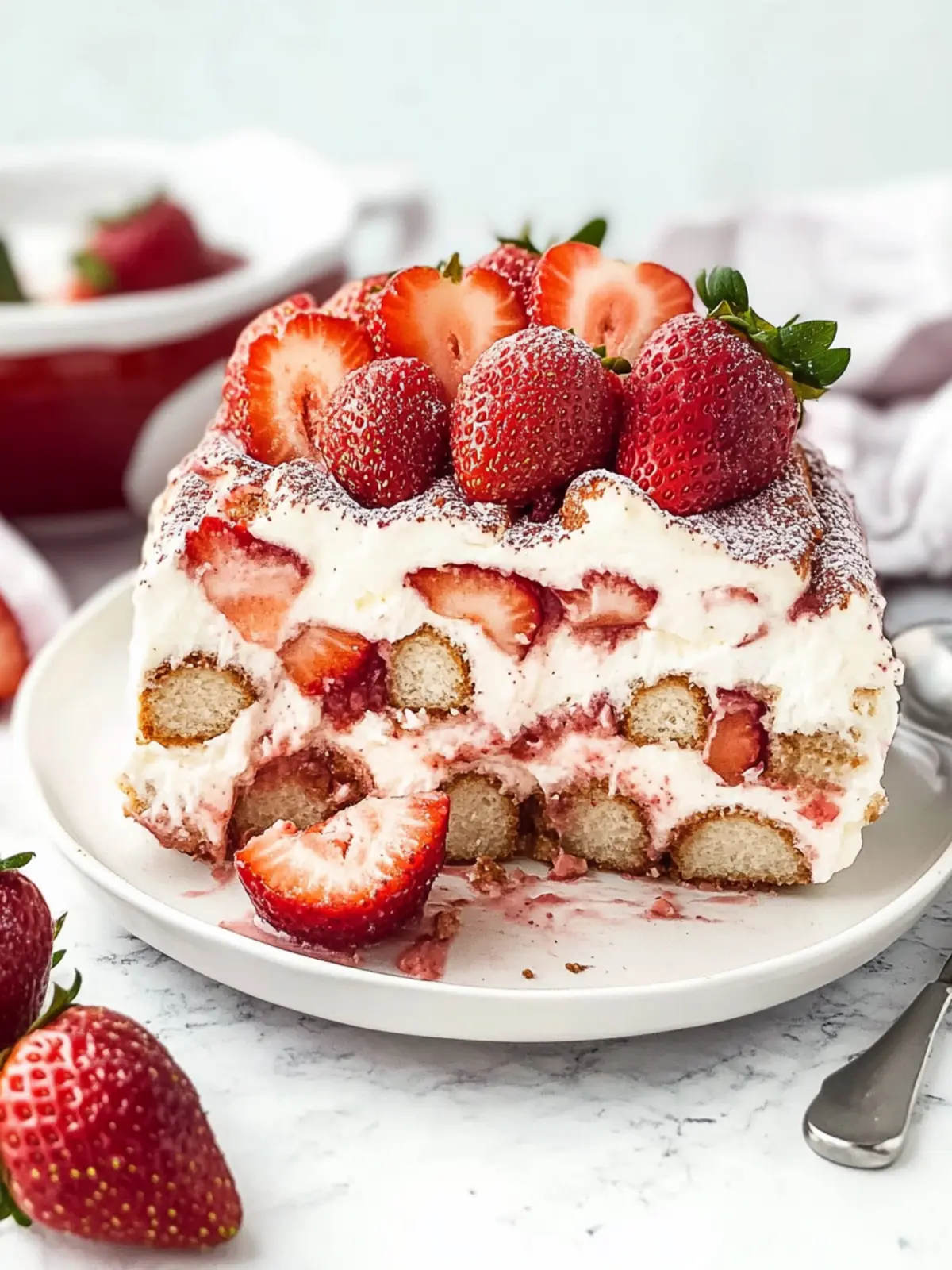 Delight in No-Bake Strawberry Tiramisu for a Fruity Escape 2 Strawberry Tiramisu