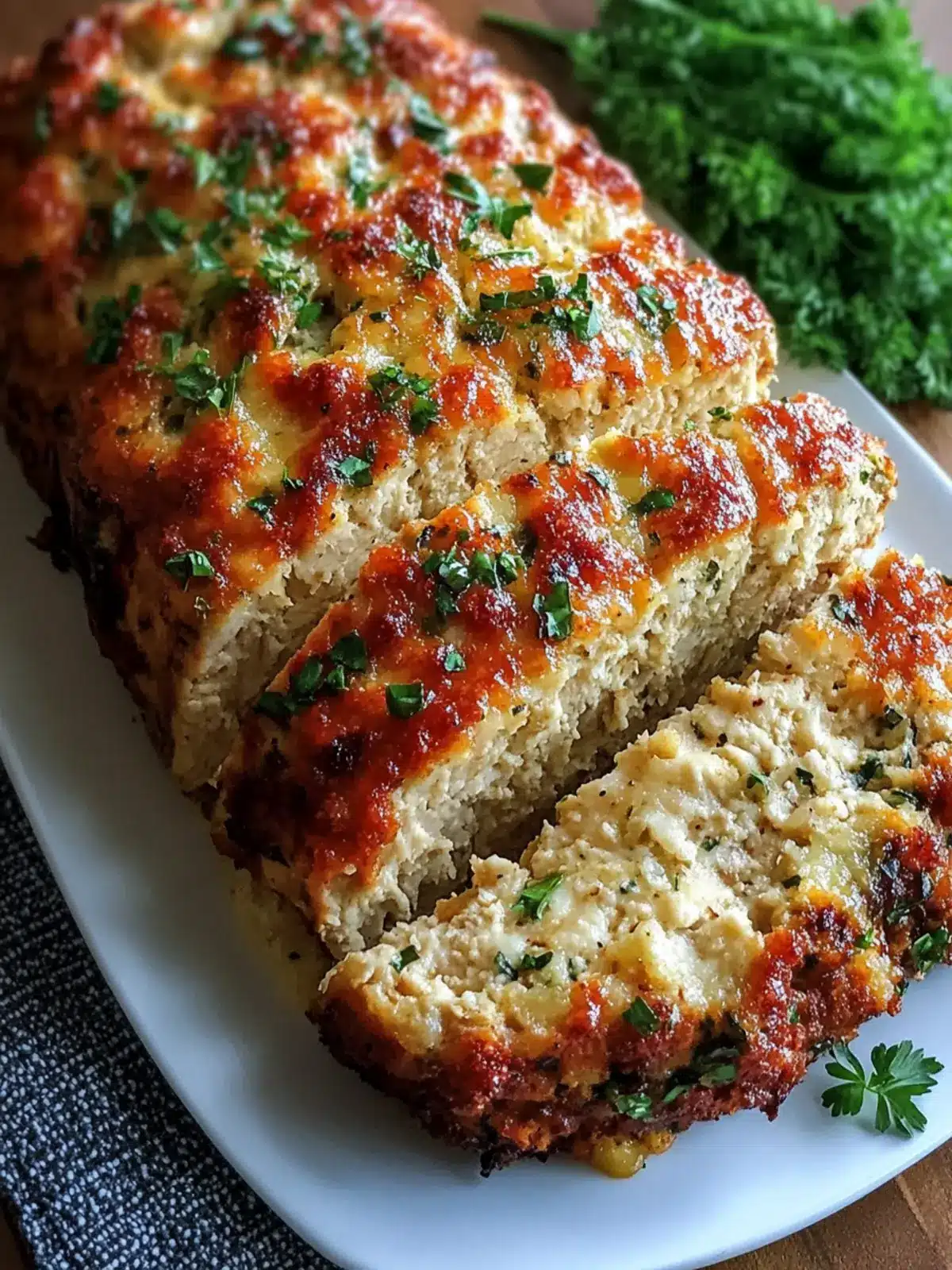 Savory Parmesan Chicken Meatloaf with Gooey Mozzarella Delight 3 Parmesan Chicken Meatloaf