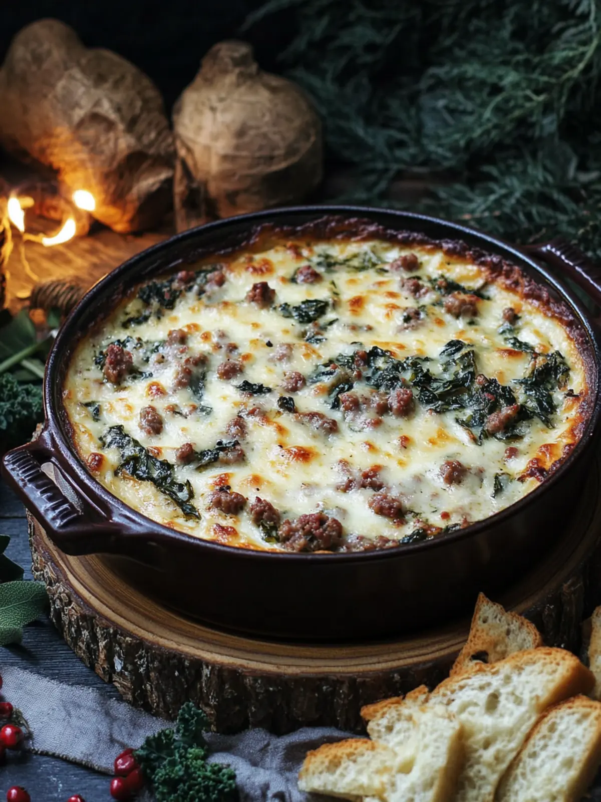 Irresistible Spicy Sausage and Swiss Chard Dip Recipe 3 Spicy Sausage and Swiss Chard Dip
