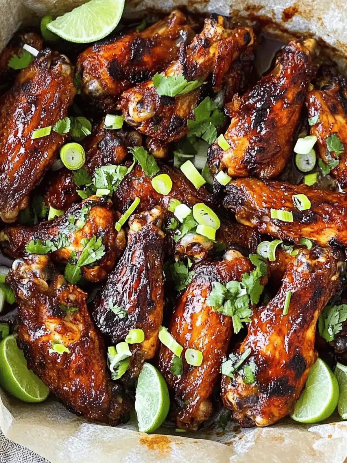 Sweet and Smoky Chicken Wings with Spring Onions and Lime Bliss 3 Sweet and smokey chicken wings with spring onions and lime
