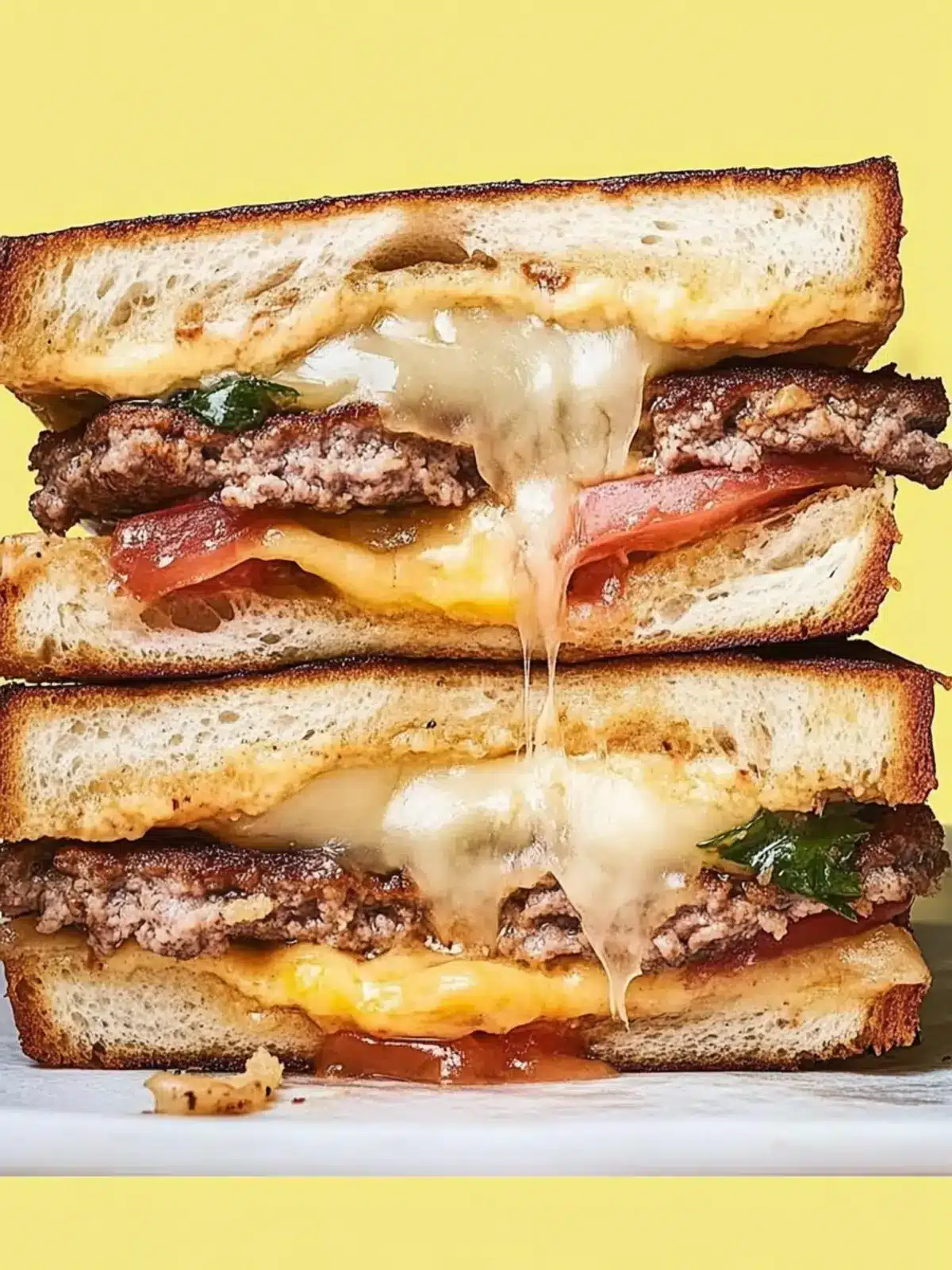 Delicious Patty Melts with Sweet Caramelized Onions 4 Patty Melts