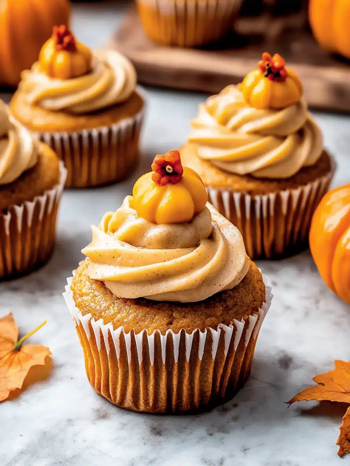 Pumpkin Cupcakes: Easy Fall Treat with Creamy Frosting 4 Pumpkin Cupcakes