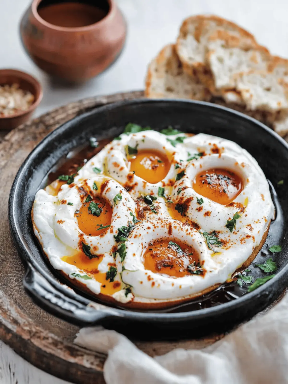 Delicious Turkish Eggs (Ãilbir) with Creamy Garlic Yogurt 2 Turkish Eggs (Ãilbir)