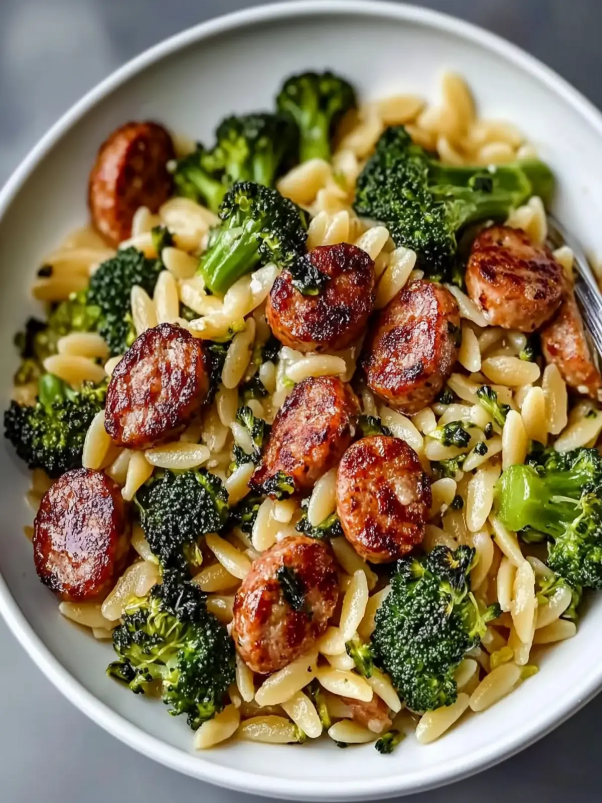 Savory Chicken Sausage and Broccoli Orzo in One Pot Delight 3 Chicken Sausage and Broccoli Orzo