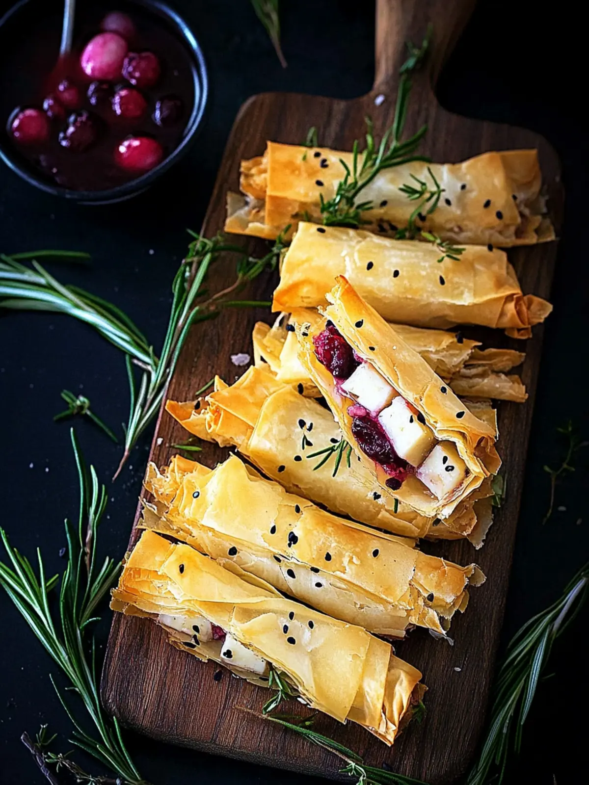 Crispy Cranberry and Brie Filo Crackers to Wow Your Guests 2 Cranberry and Brie Filo Crackers