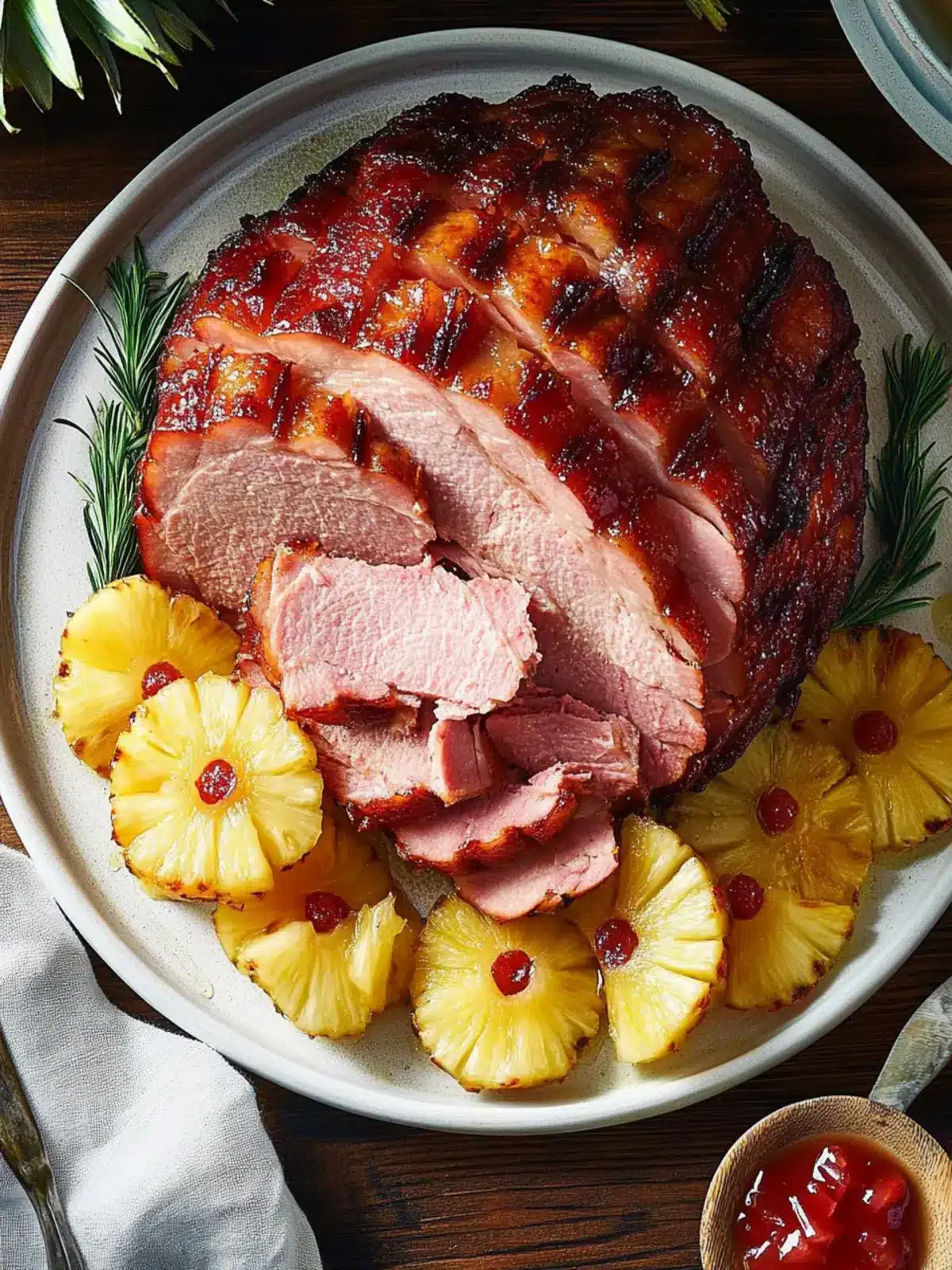 Baked Ham with Pineapple Tips for a Festive Family Feast 2 Baked Ham with Pineapple Tips