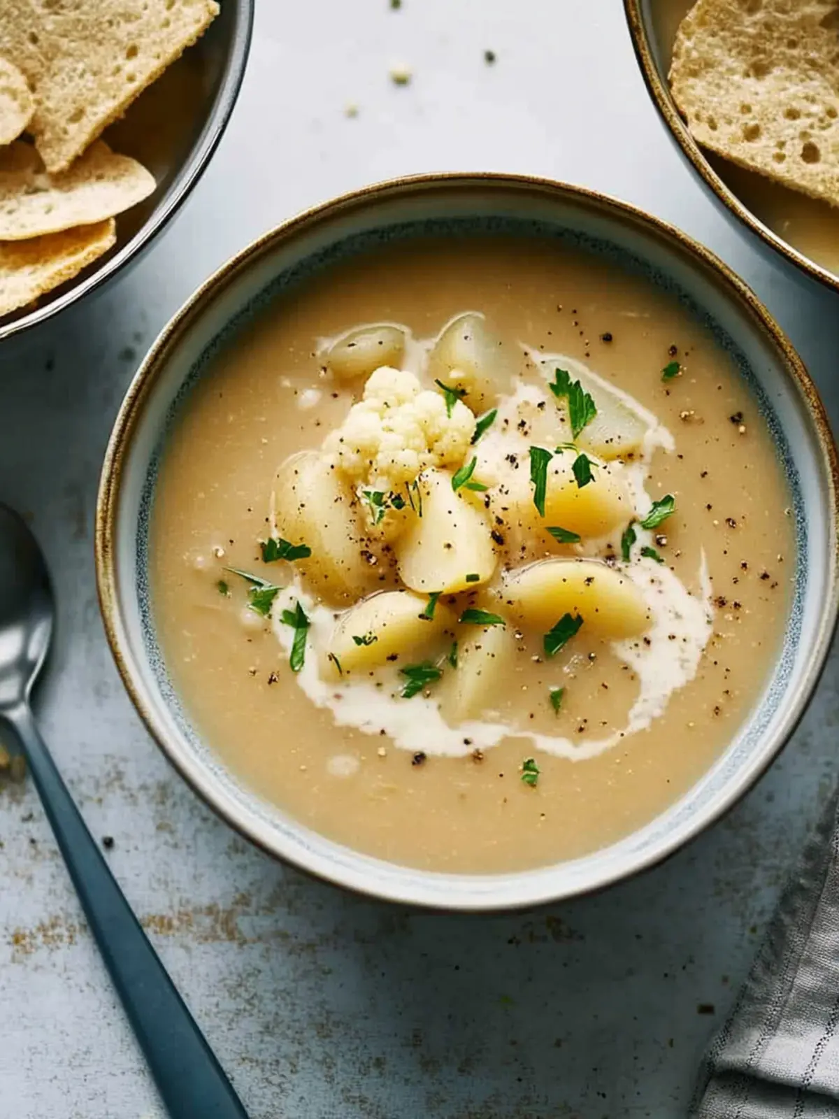 Creamy Slow-Cooker Cauliflower, Potato and White Bean Soup Delight 4 Slow-Cooker Cauliflower, Potato and White Bean Soup