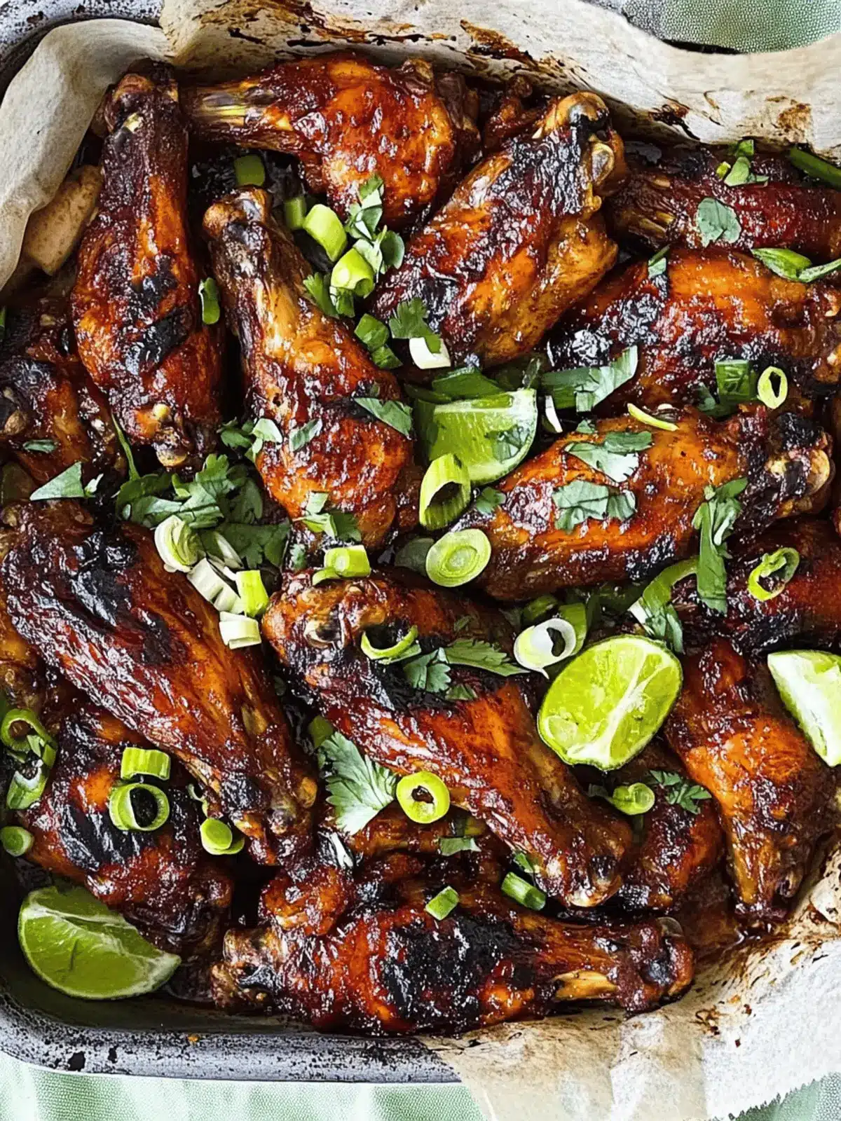 Sweet and Smoky Chicken Wings with Spring Onions and Lime Bliss 4 Sweet and smokey chicken wings with spring onions and lime