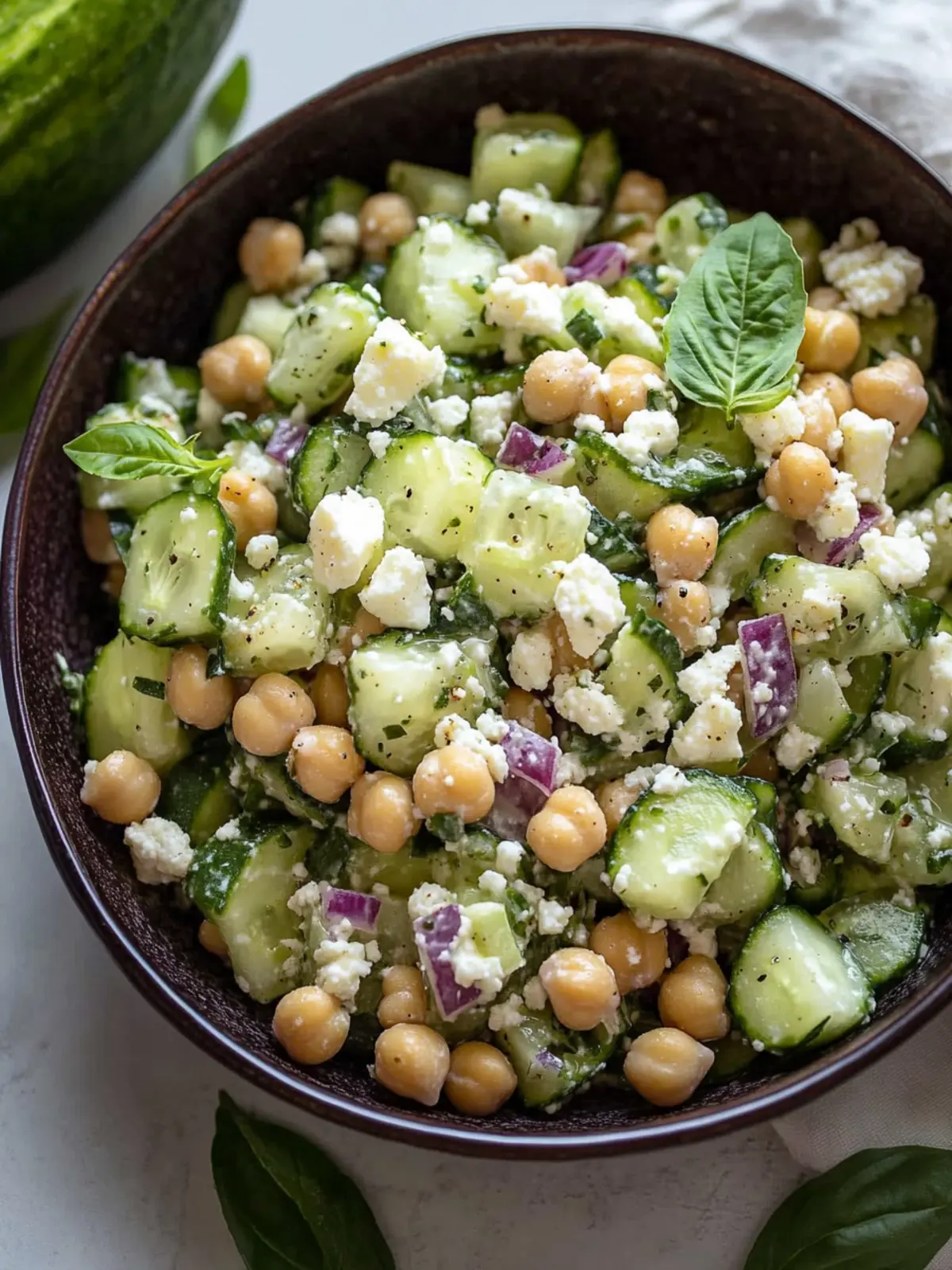 Delicious Chickpea Feta Cucumber Salad Ready in 10 Minutes 2 Chickpea Feta Cucumber Salad