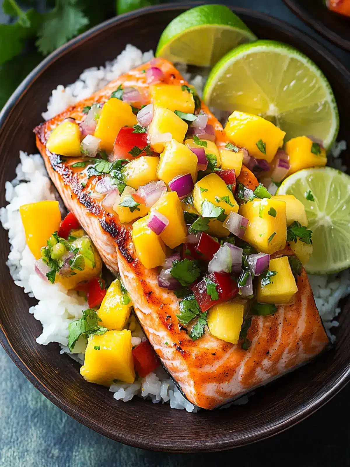 Grilled Salmon with Mango Salsa for a Tropical Twist 3 Salmon with Mango Salsa