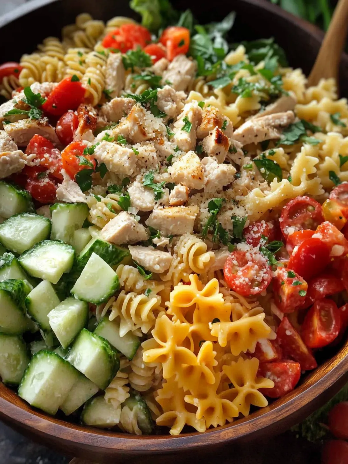 Zesty Chicken Pasta Salad with Lemon Parmesan Goodness 3 Chicken Pasta Salad
