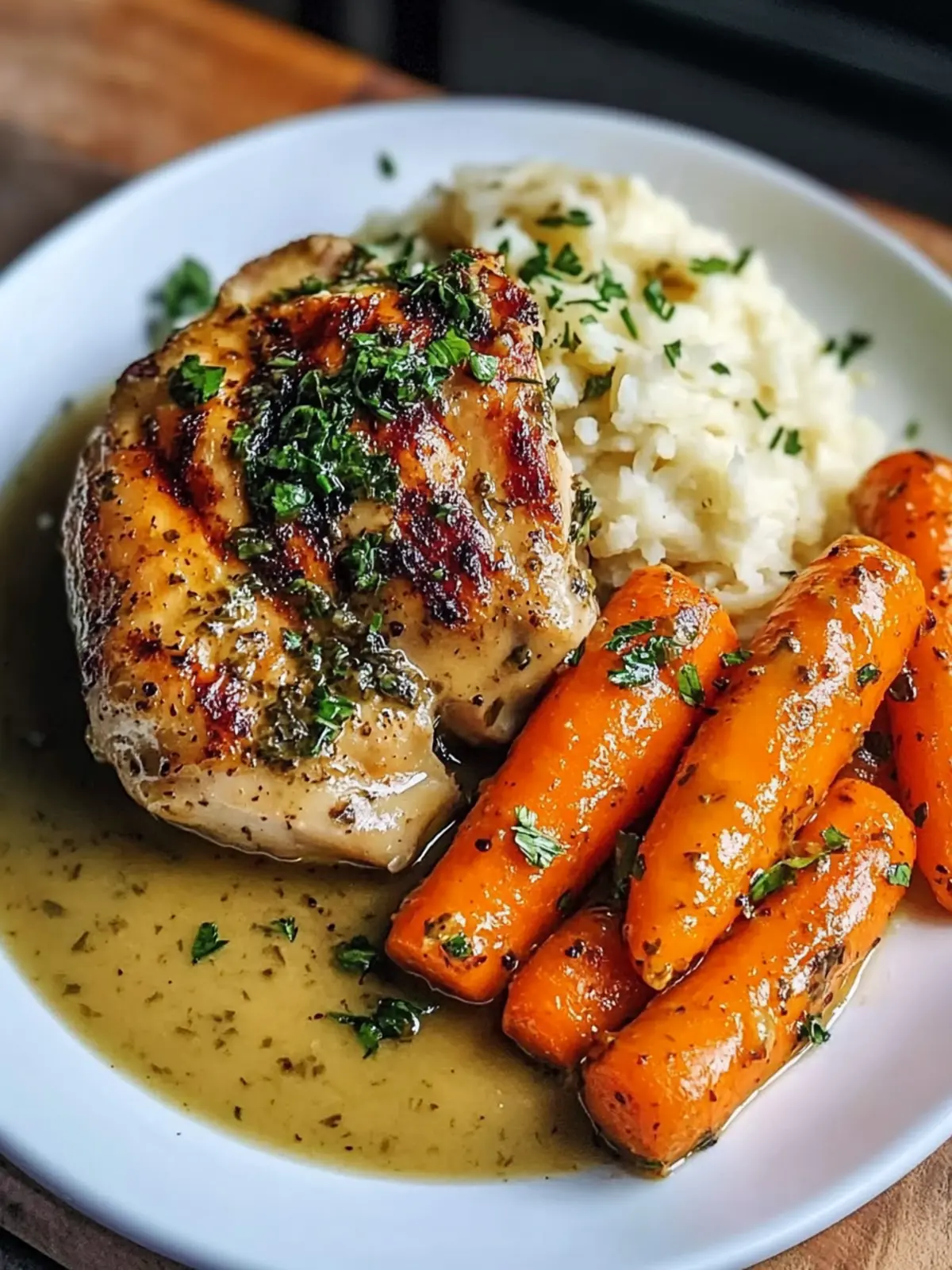 Savor Garlic Herb Chicken & Carrot Plate for a Fresh Dinner! 4 Garlic Herb Chicken & Carrot Plate