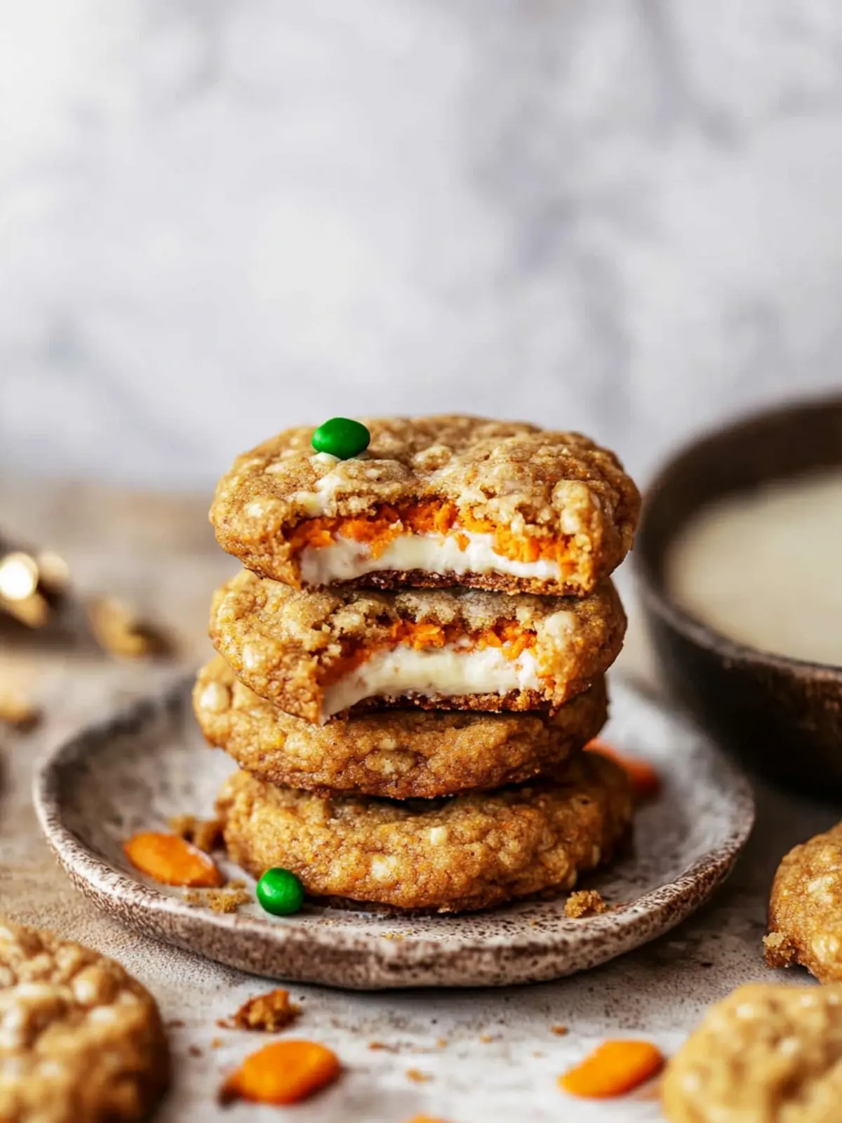 Chewy Carrot Cake Cookies with Creamy Surprise Filling 4 Carrot Cake Cookies