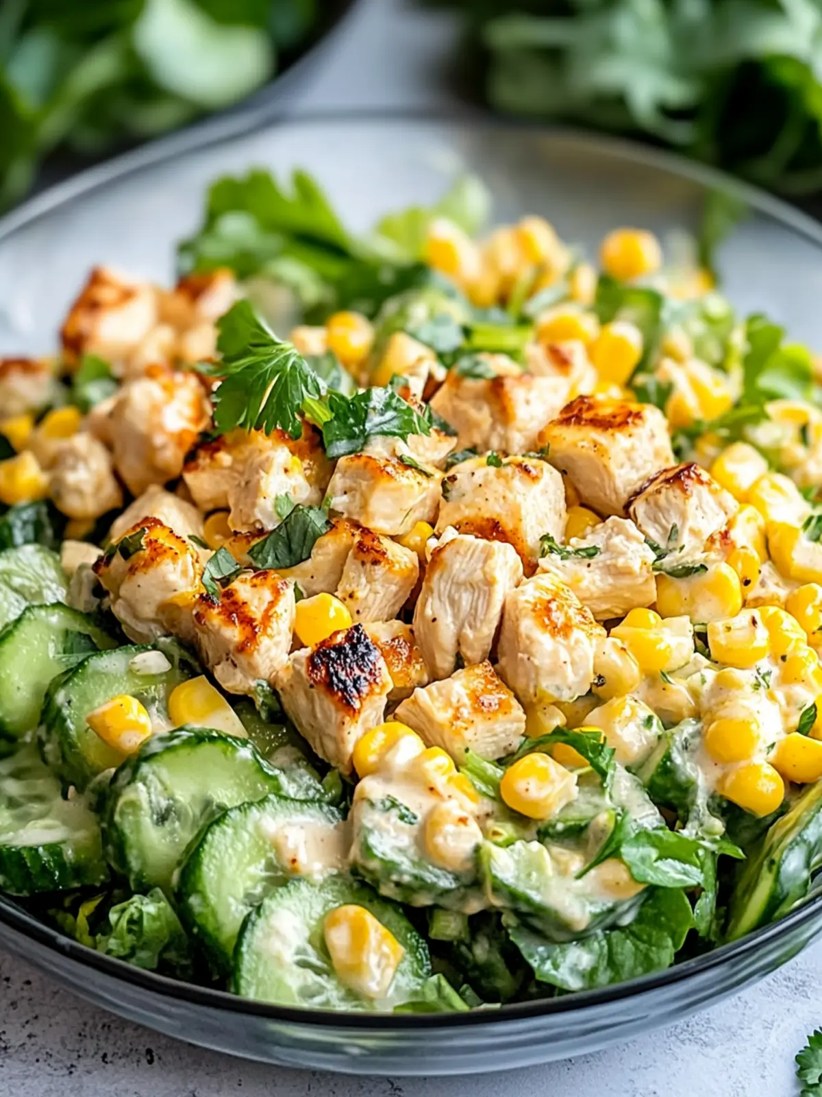 Street Corn Creamy Cucumber Chicken Salad for Summer Bliss 4 Street Corn Creamy Cucumber Chicken Salad
