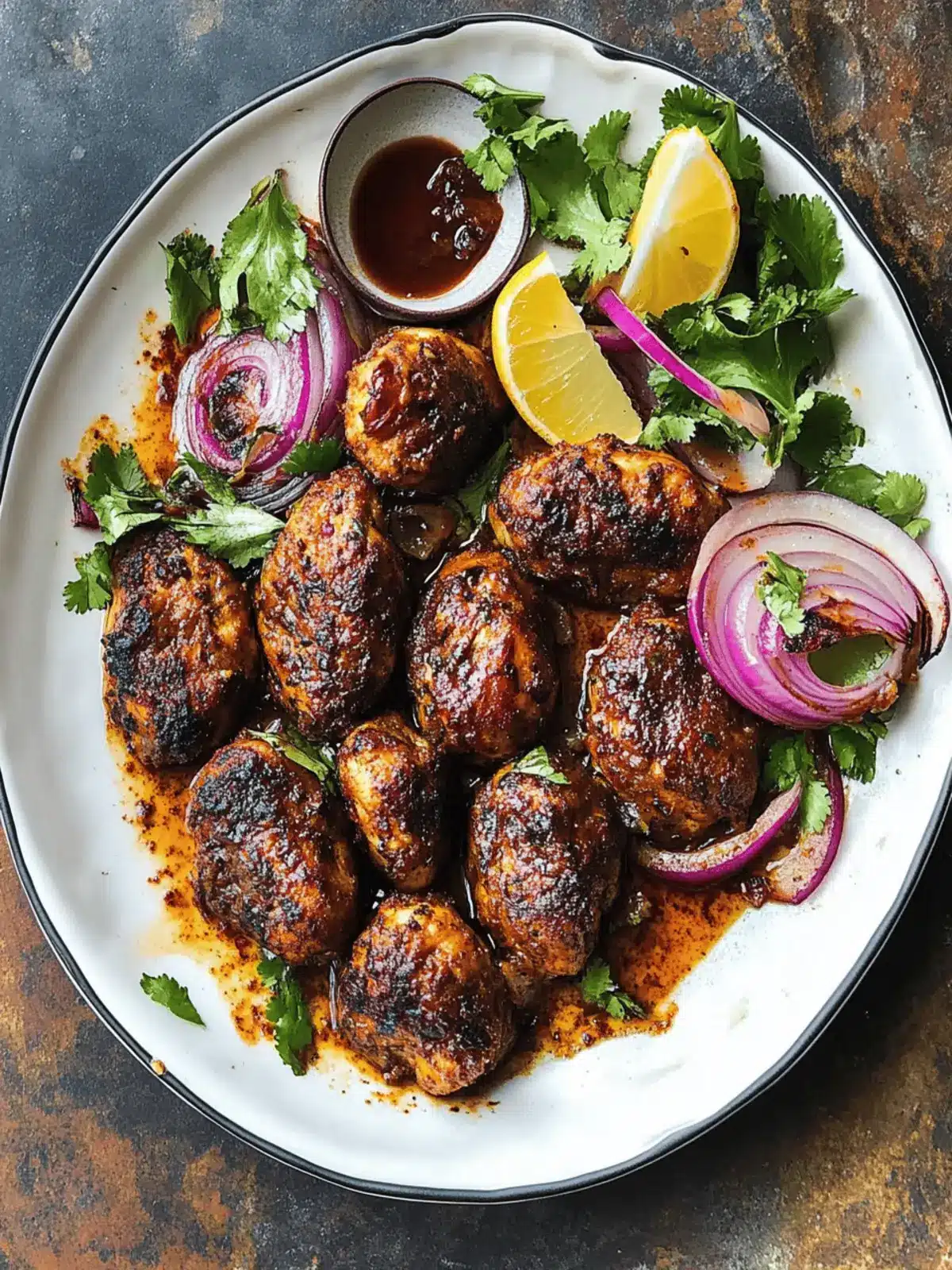 Coffee and Chilli Chicken Koftas with Onions That Wow 4 Coffee and chilli chicken koftas with onions