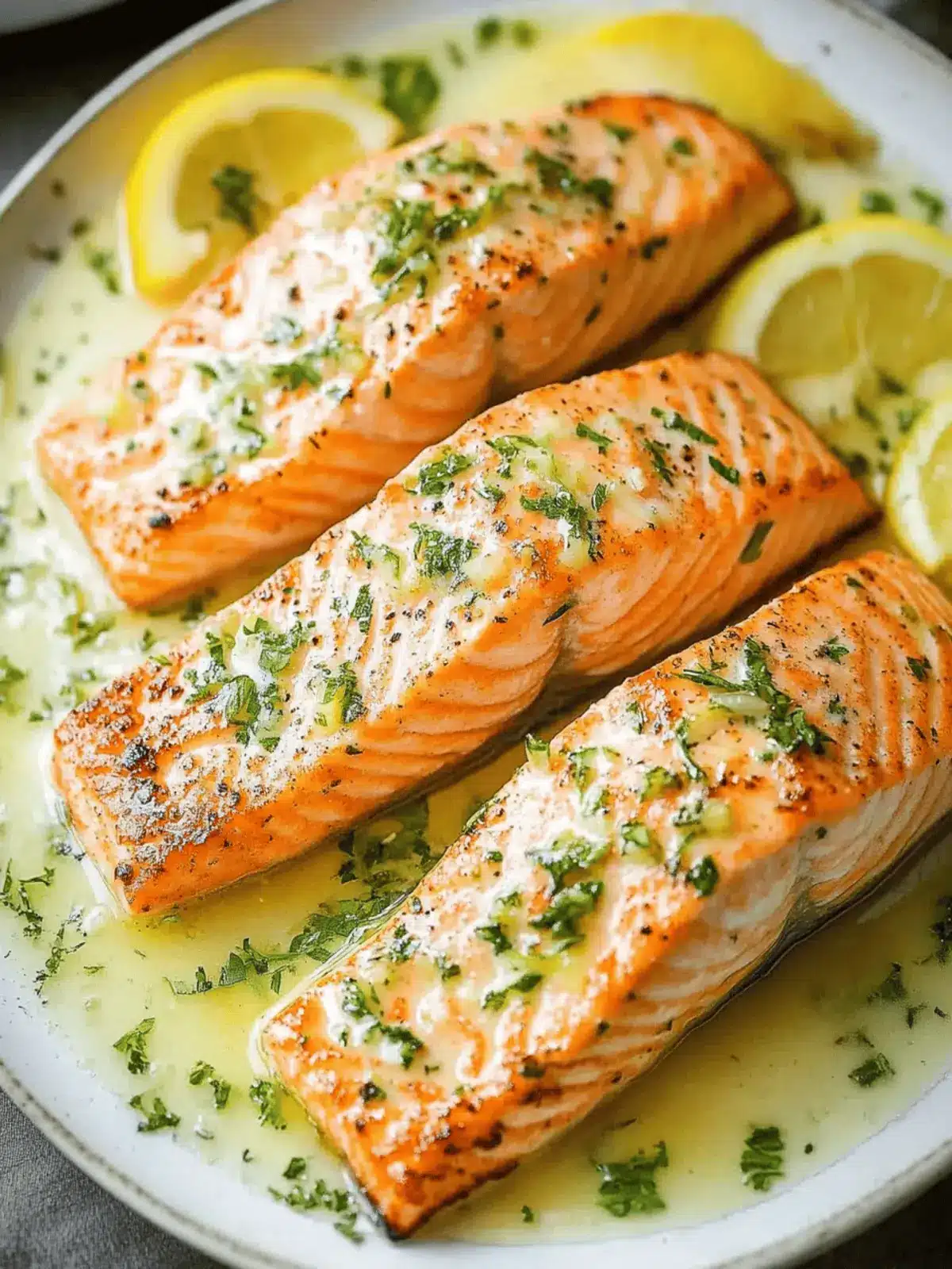 Savory Salmon with Garlic Lemon Butter Sauce in 20 Minutes 4 Salmon with Garlic Lemon Butter Sauce