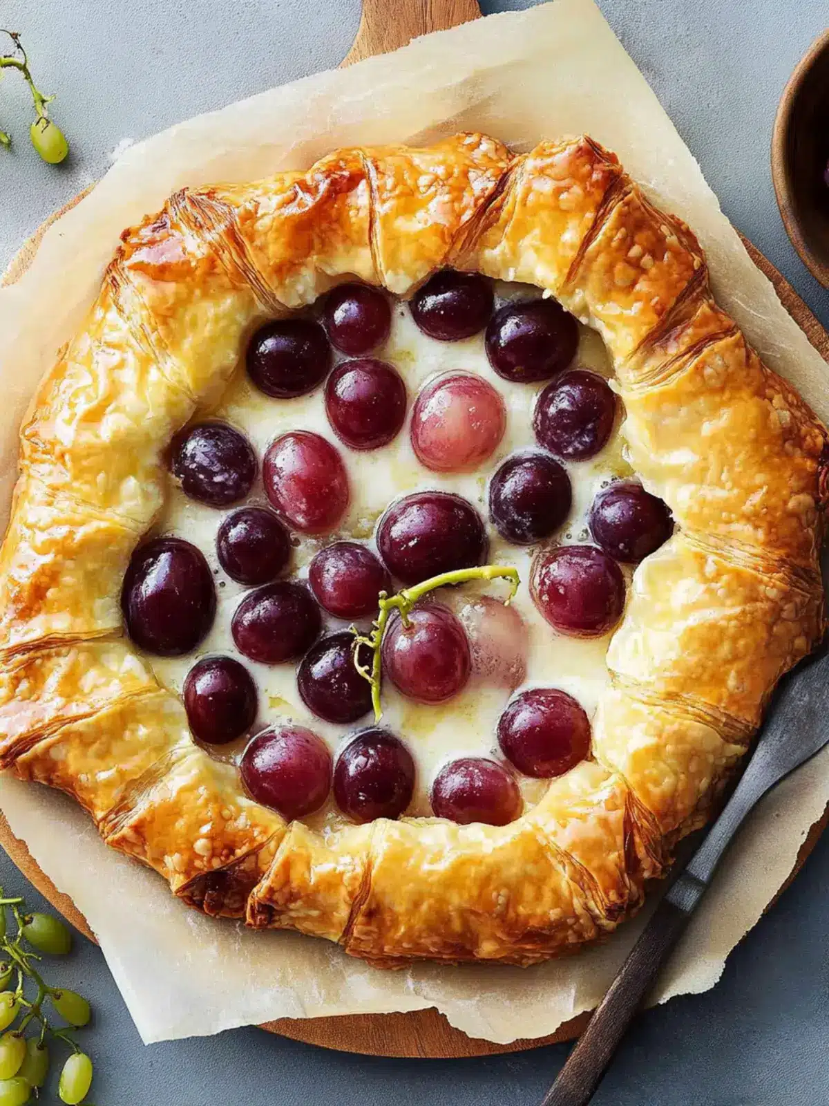 Irresistible Roasted Grape and Sweet Cheese Phyllo Galette Recipe 2 Roasted Grape and Sweet Cheese Phyllo Galette