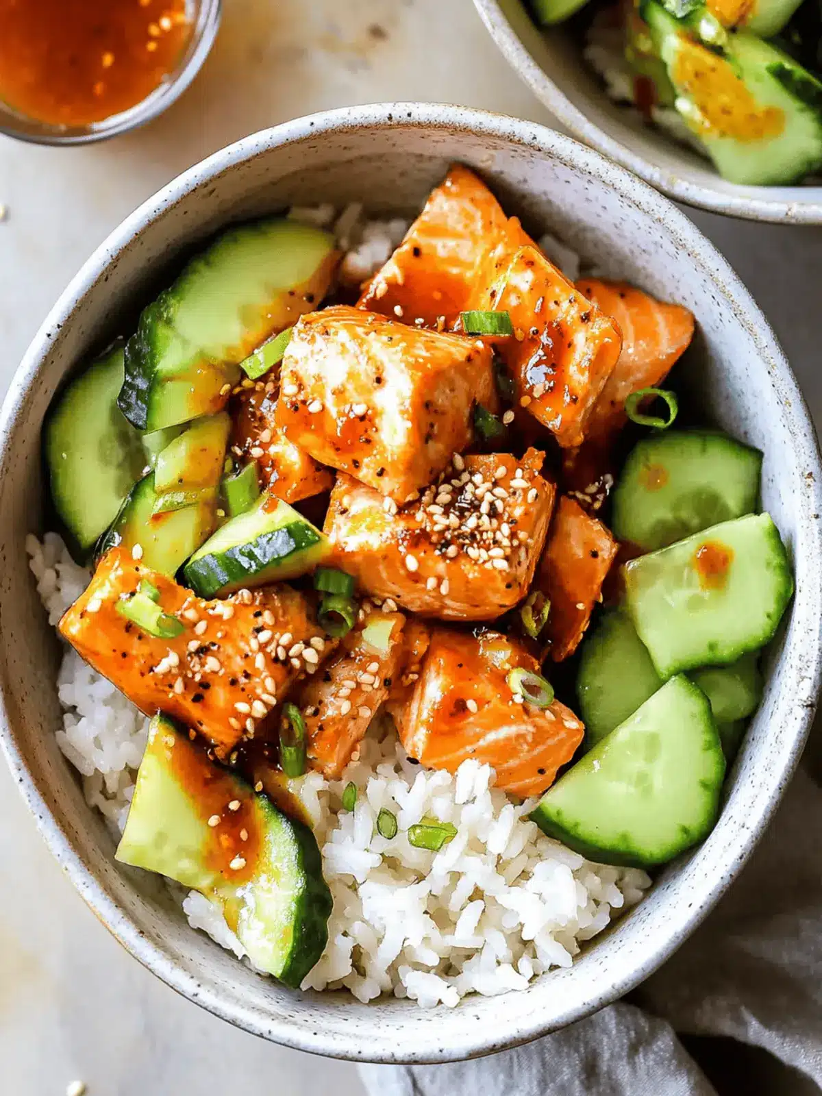 Honey Sriracha Roasted Salmon Rice Bowls in 30 Minutes 2 Honey Sriracha Roasted Salmon Rice Bowls (GF, DF)