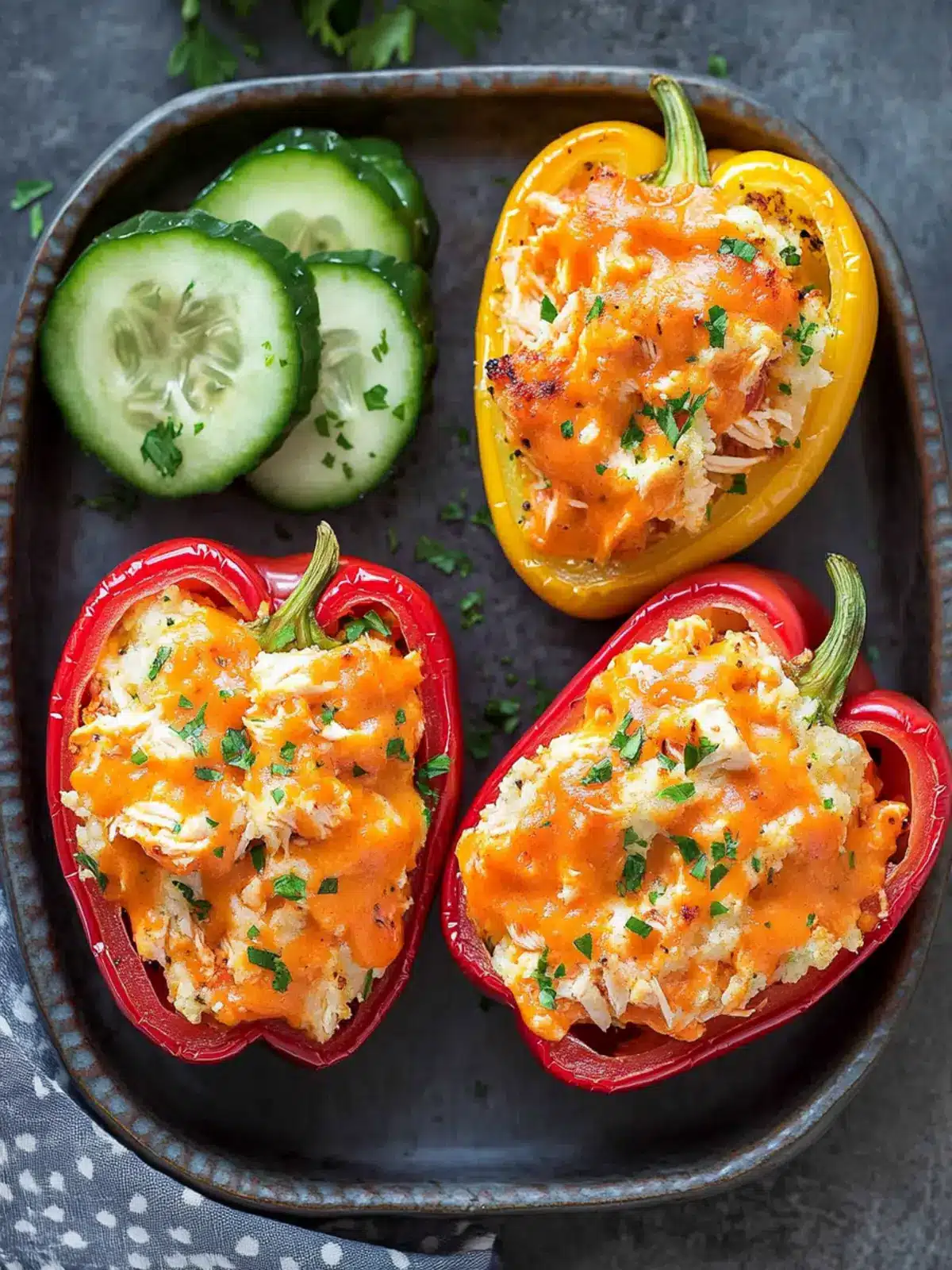 Cheesy Buffalo Chicken Stuffed Peppers for a Spicy Kick 4 Cheesy Buffalo Chicken Stuffed Peppers