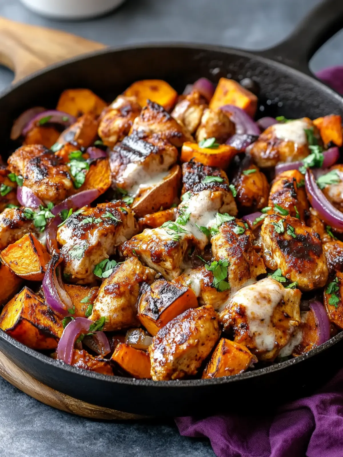 BBQ Chicken Sweet Potato Skillet: Quick One-Pan Delight 3 BBQ Chicken Sweet Potato Skillet