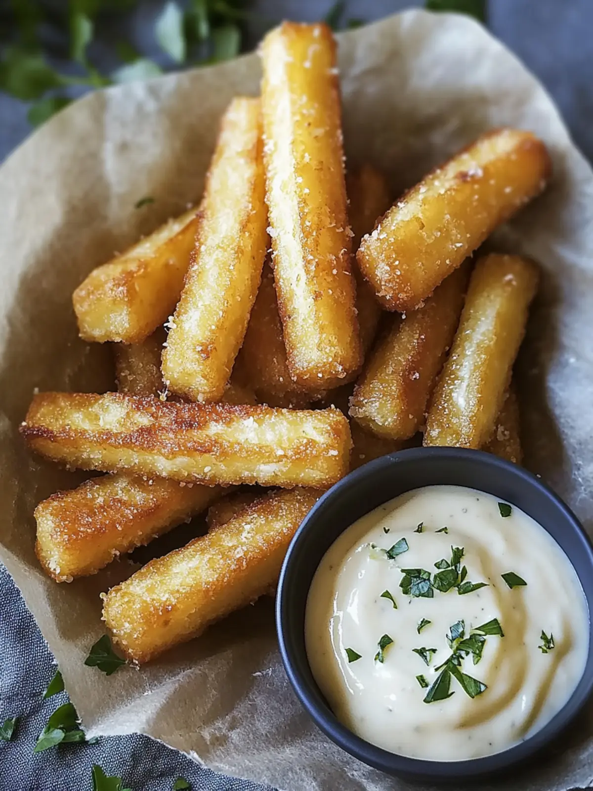 Crispy Haloumi Fries With Tangy Lemon Cream for Ultimate Snack Bliss 3 Haloumi Fries With Tangy Lemon Cream