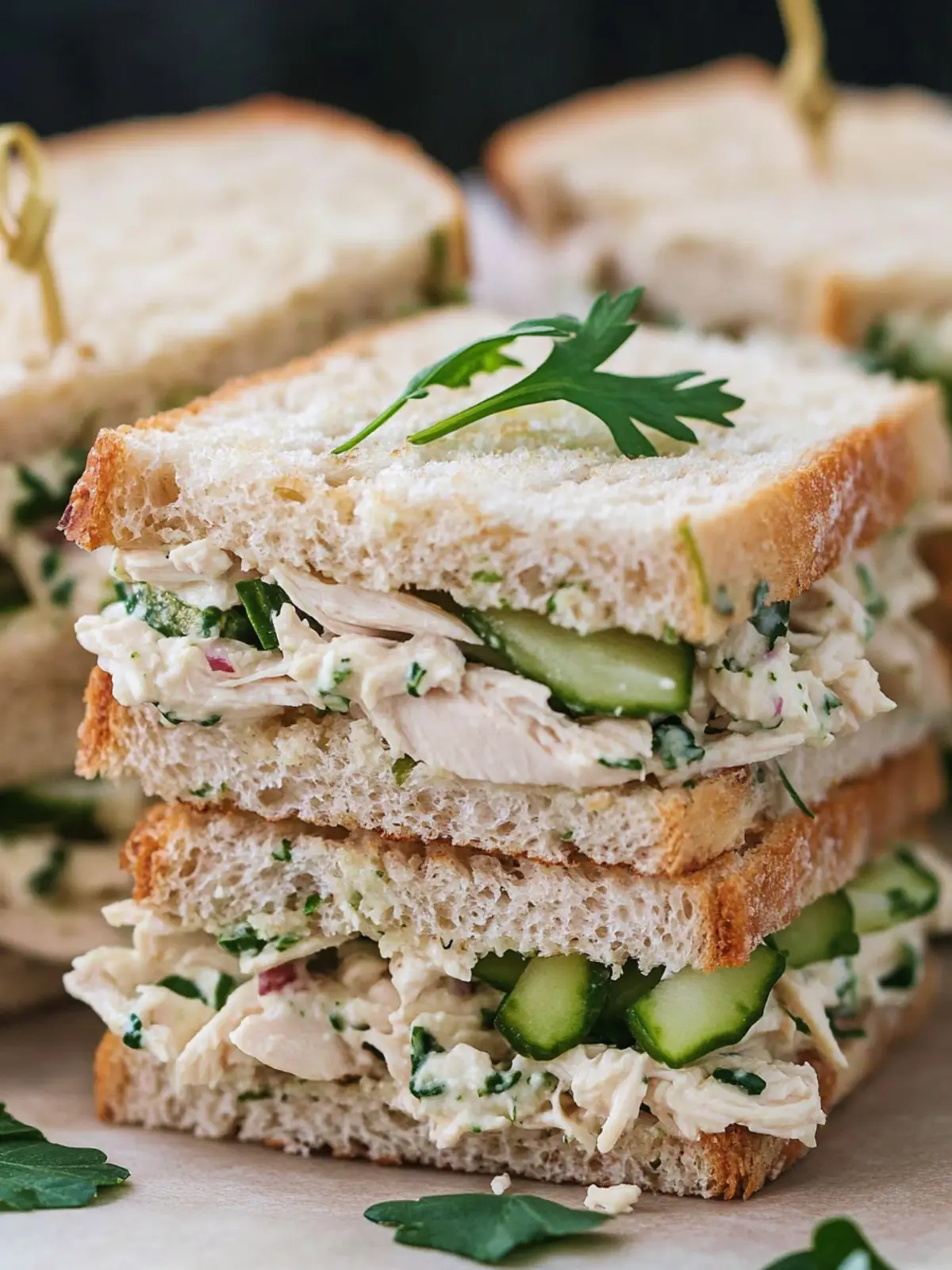 Herbed Chicken Salad Tea Sandwiches: A Fresh Spring Treat 3 Herbed Chicken Salad Tea Sandwiches