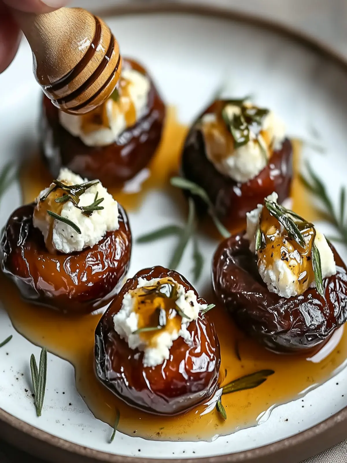 Roasted Stuffed Dates with Goat Cheese and Honey Bliss 4 Roasted Stuffed Dates with Goat Cheese and Honey