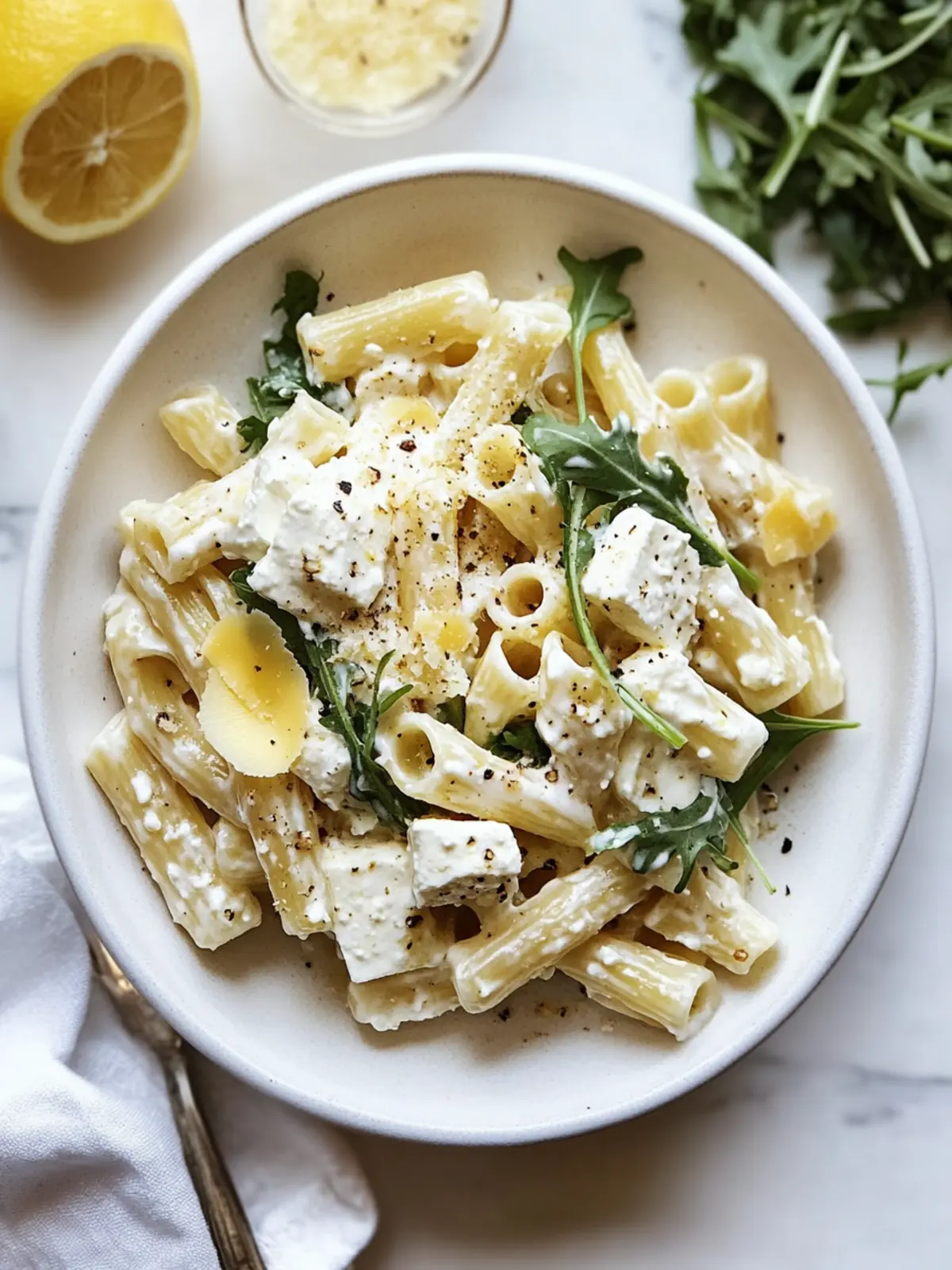 Lemon Ricotta Pasta with Arugula: A Quick Creamy Treat 2 Lemon Ricotta Pasta With Arugula