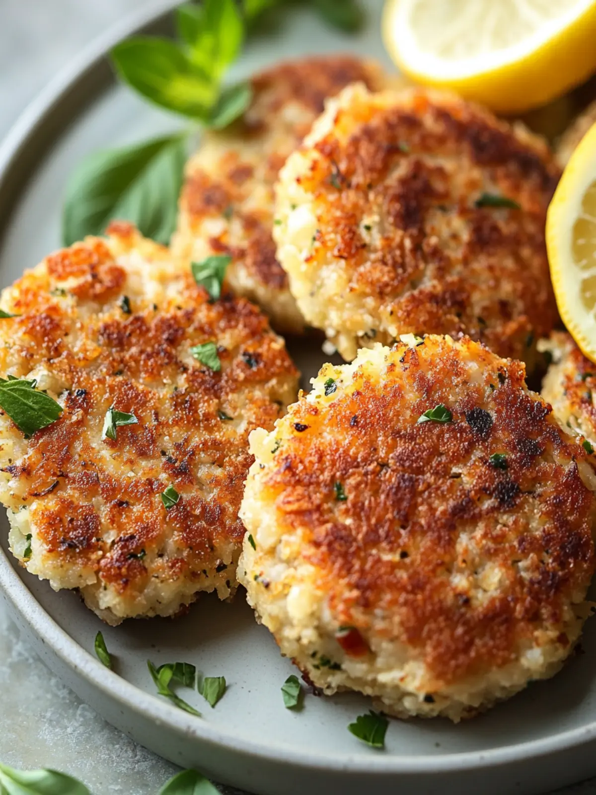 Crispy Lemon Parmesan Garlic & Herb Tuna Patties You'll Love 4 Crispy Lemon Parmesan, Garlic & Herb Tuna Patties