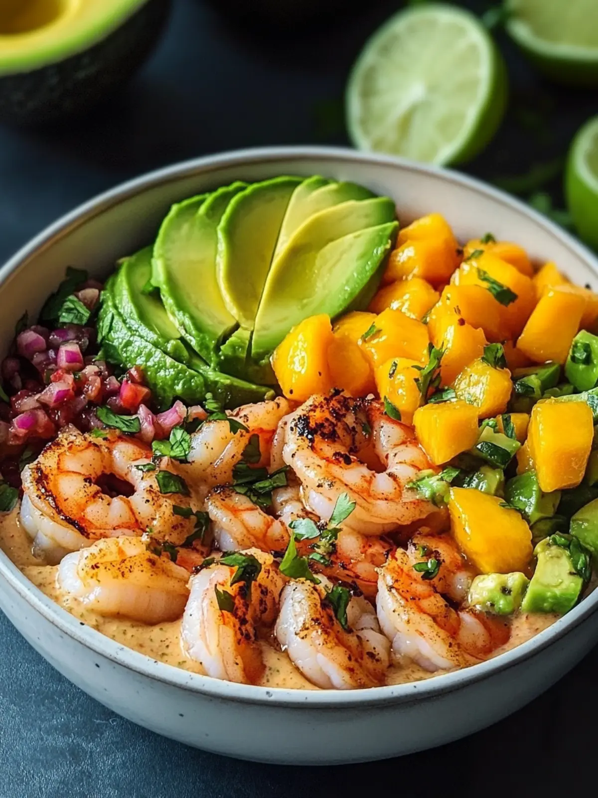 Shrimp and Avocado Bowls with Mango Salsa & Zesty Lime-Chili Sauce 3 Shrimp and Avocado Bowls with Mango Salsa & Lime-Chili Sauce