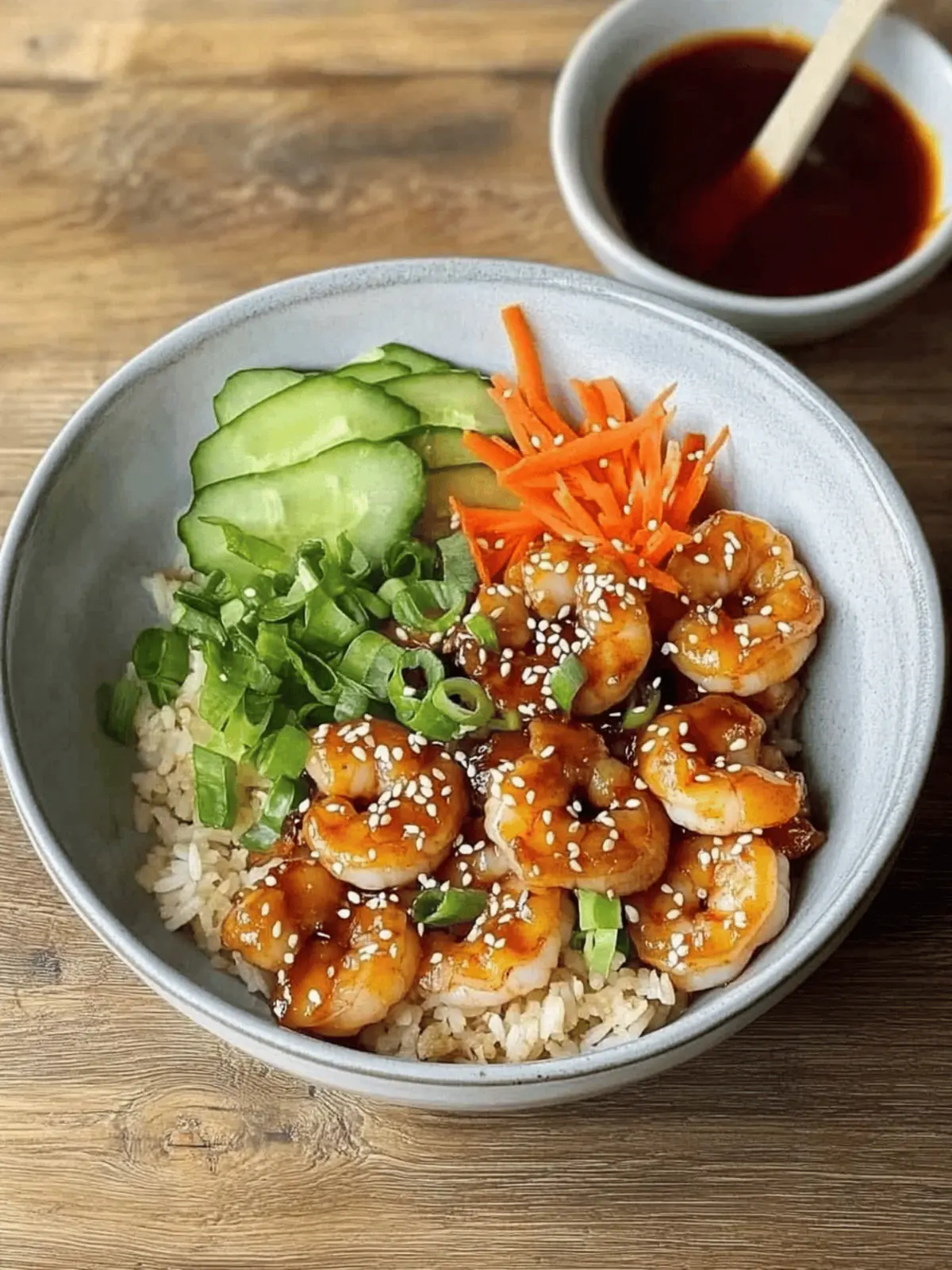 Savor Sticky Prawn Rice Bowls with Sweet Honey Chili Sauce 2 Sticky Prawn Rice Bowls
