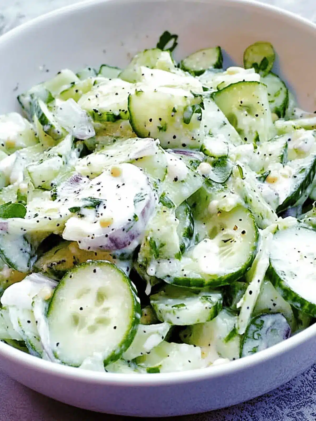 Sour Cream Cucumber Salad with Mustard Seeds for a Fresh Twist 4 Sour Cream Cucumber Salad with Mustard Seeds