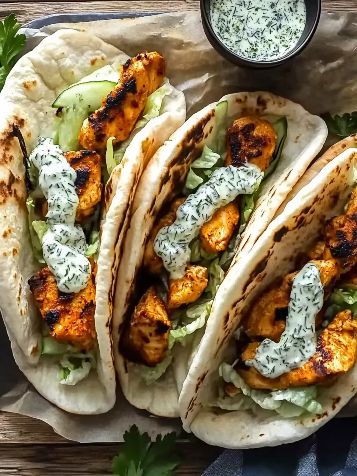 Delicious Sheet Pan Chicken Pitas with Herby Ranch Bliss 4 Sheet Pan Chicken Pitas with Herby Ranch