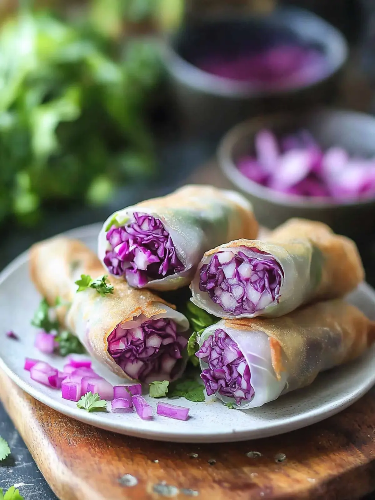 Crispy Red Cabbage and Radish Spring Rolls You ll Love 3 Red Cabbage and Radish Spring Rolls